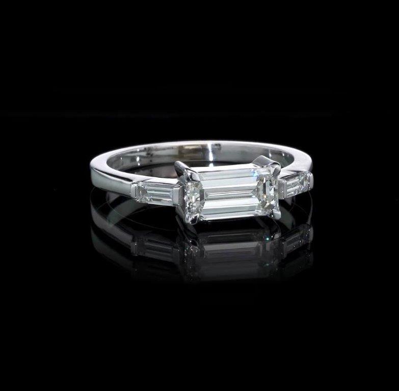 18K White Gold Solitaire Ring With 1.19 TCW Natural Diamond