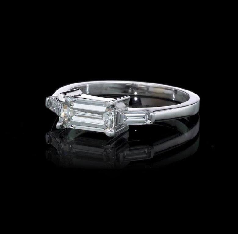 18K White Gold Solitaire Ring With 1.19 TCW Natural Diamond