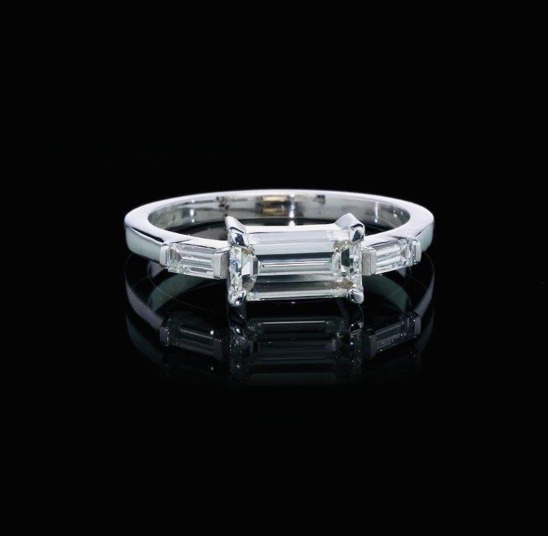 18K White Gold Solitaire Ring With 1.19 TCW Natural Diamond