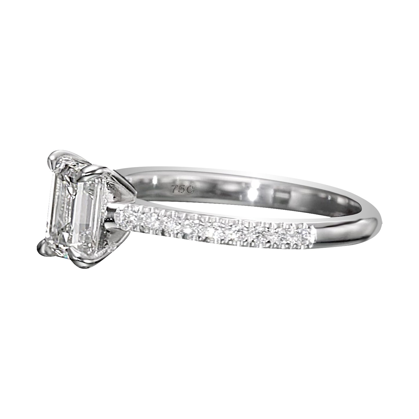 18K White Gold Engagement Ring With 2.14 TCW Natural Diamonds
