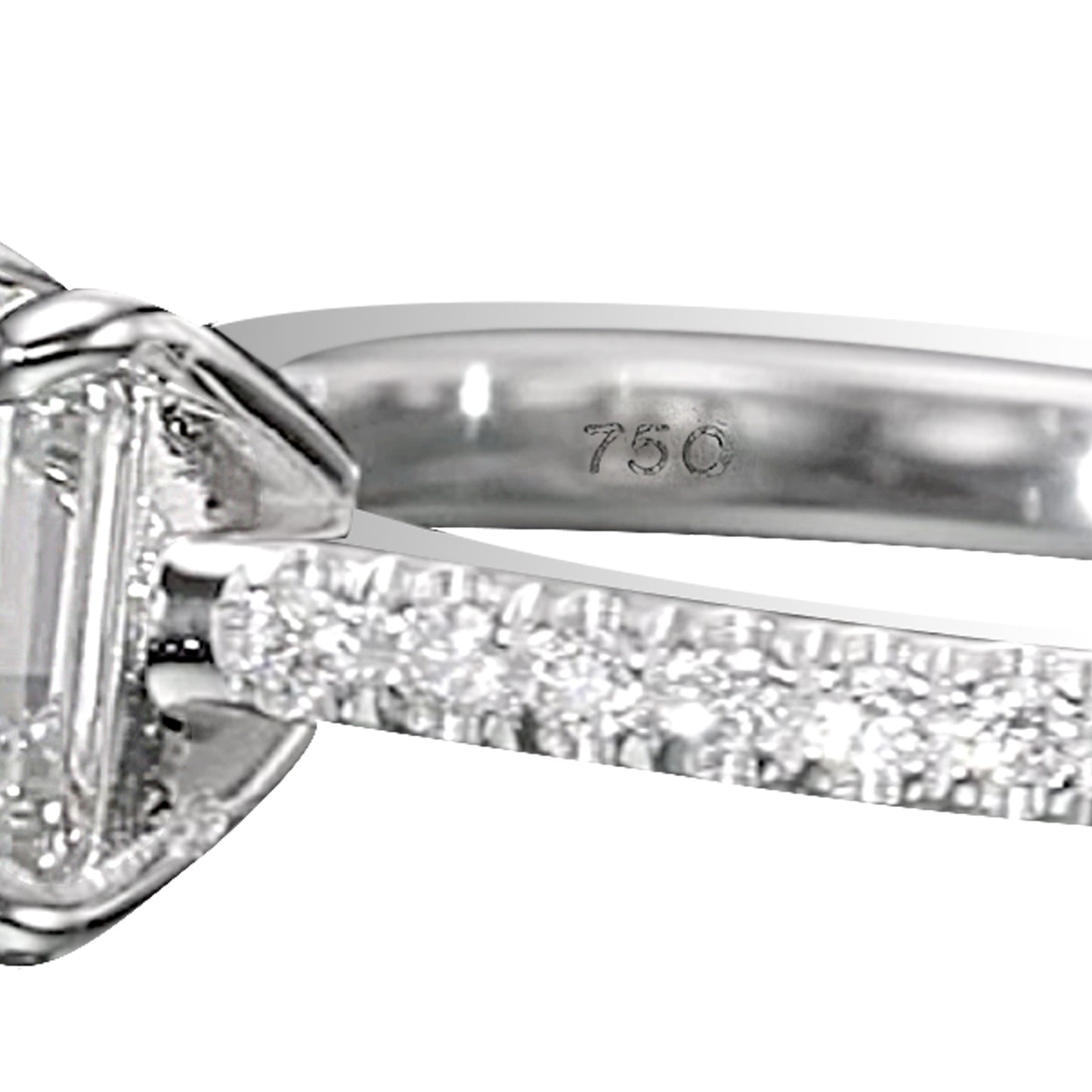 18K White Gold Engagement Ring With 2.14 TCW Natural Diamonds