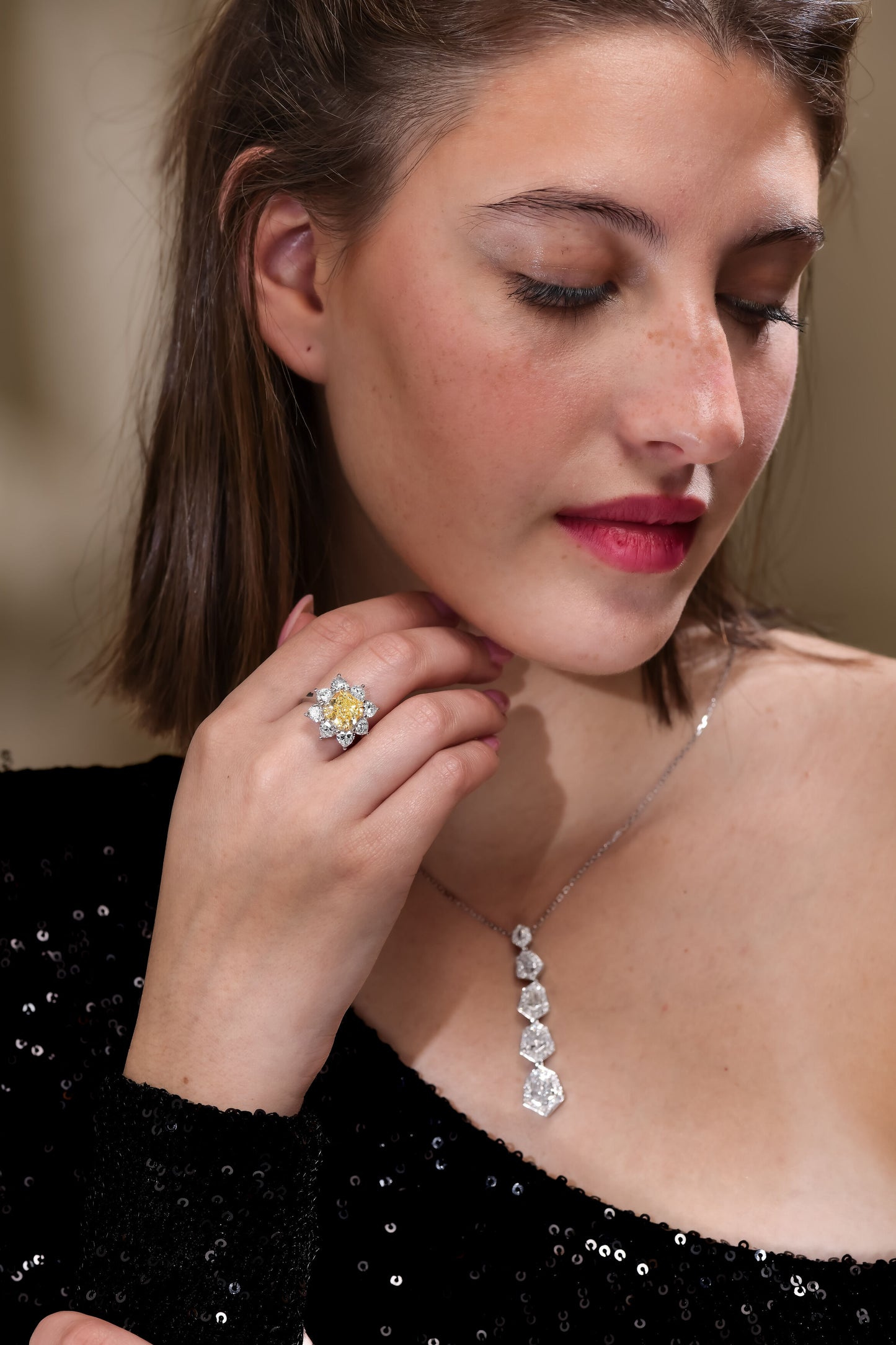 18K White Gold Pendant Necklace With 3.00 TCW Natural Diamond