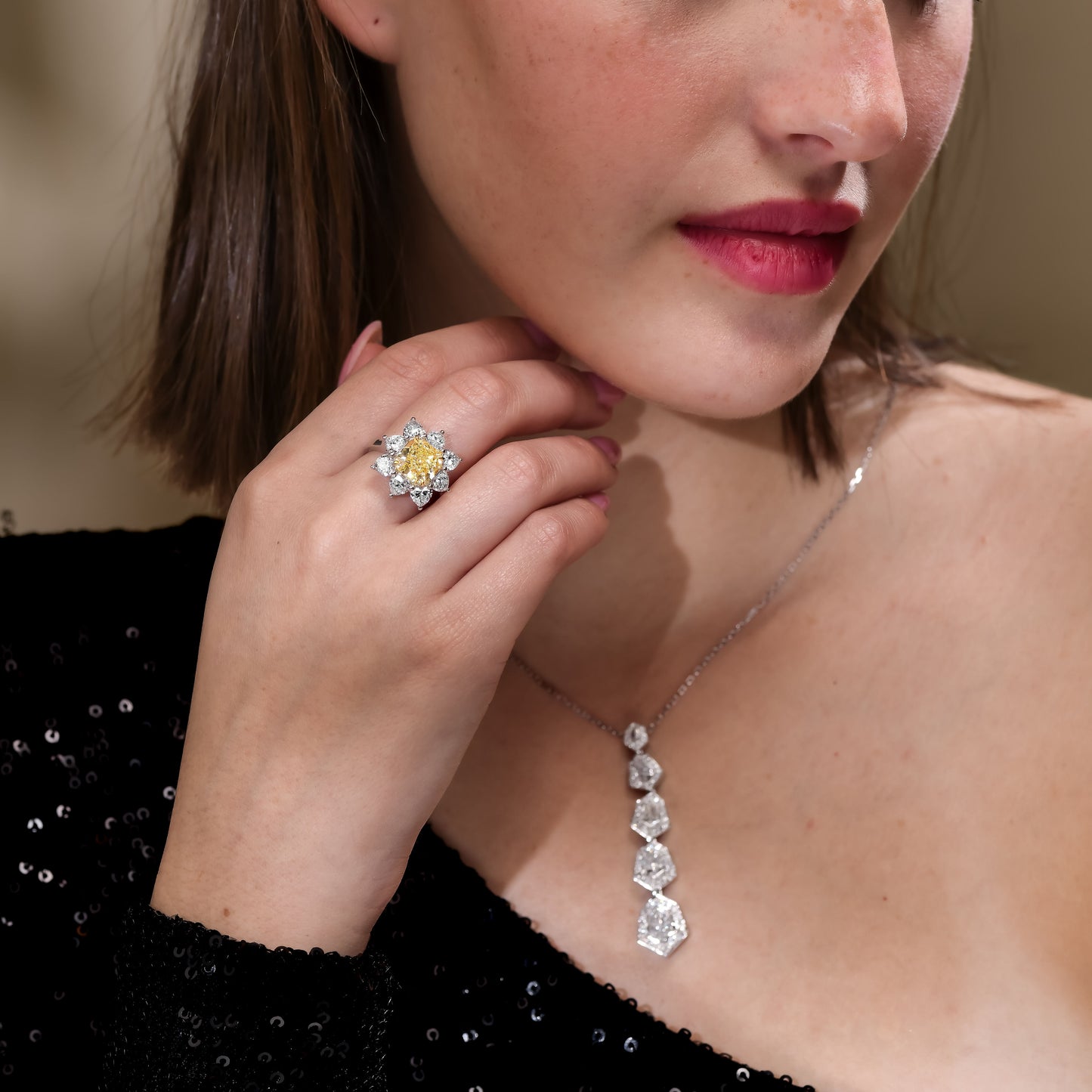 18K White Gold Pendant Necklace With 3.00 TCW Natural Diamond