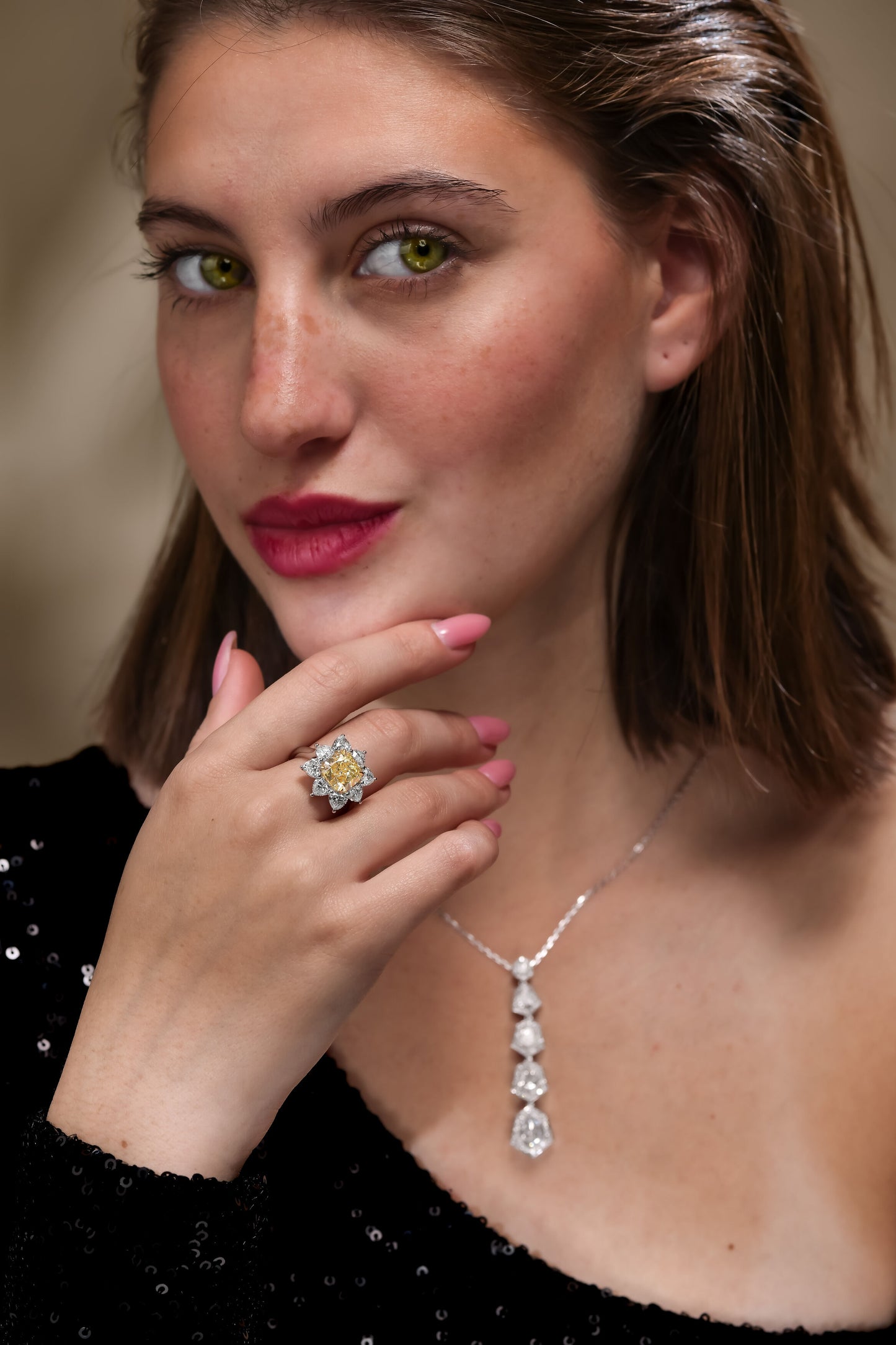 18K White Gold Pendant Necklace With 3.00 TCW Natural Diamond