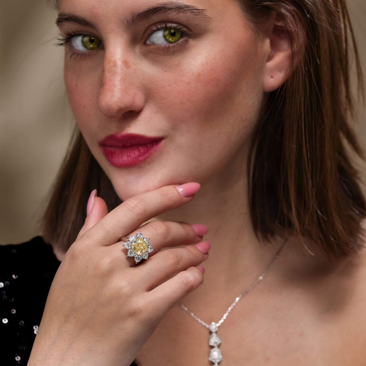 18K White Gold Pendant Necklace With 3.00 TCW Natural Diamond