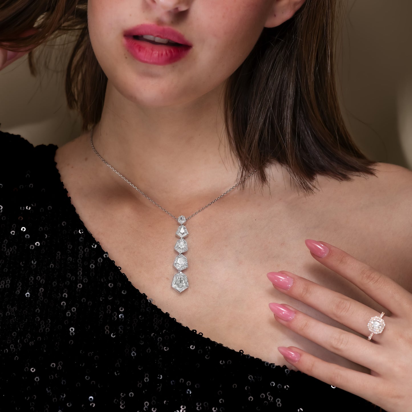 18K White Gold Pendant Necklace With 3.00 TCW Natural Diamond