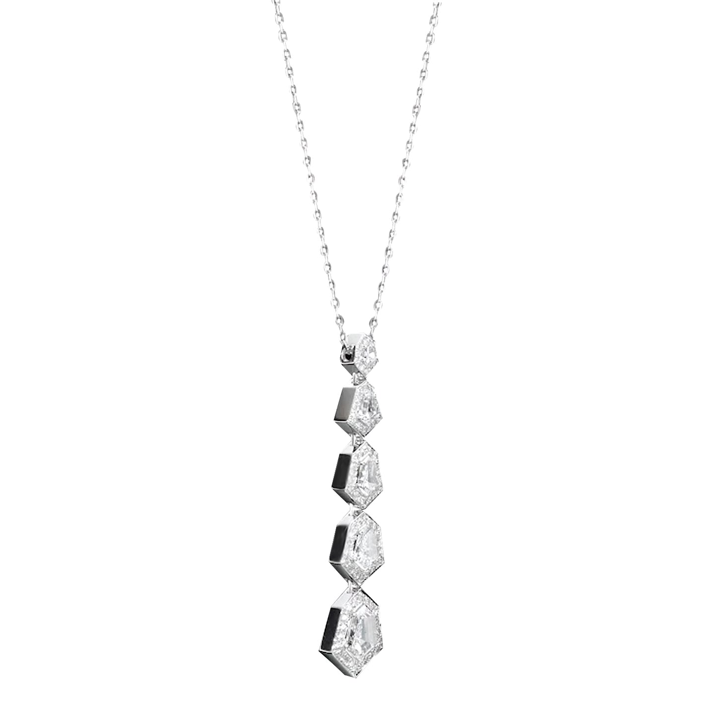 18K White Gold Pendant Necklace With 3.00 TCW Natural Diamond