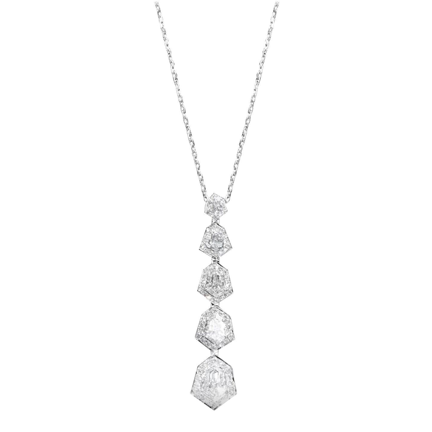 18K White Gold Pendant Necklace With 3.00 TCW Natural Diamond