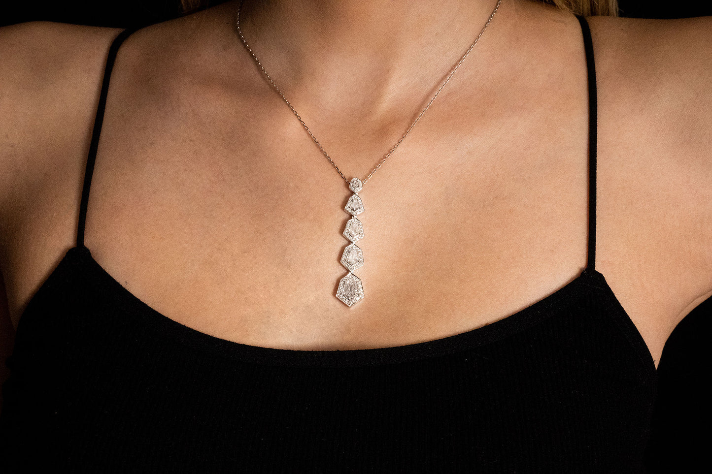 18K White Gold Pendant Necklace With 3.00 TCW Natural Diamond