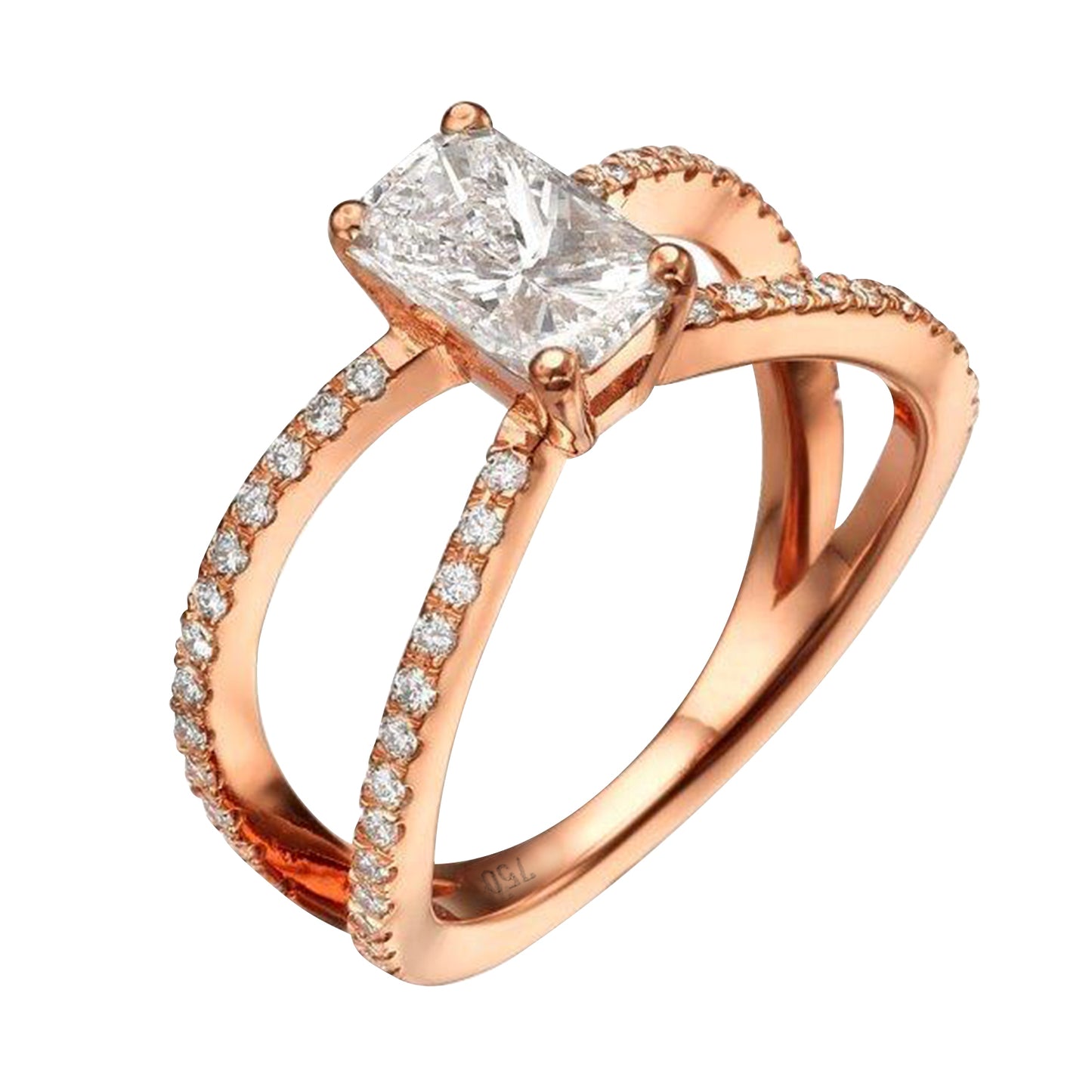 18K Rose Gold Engagement Ring With 1.42 TCW Natural Diamond