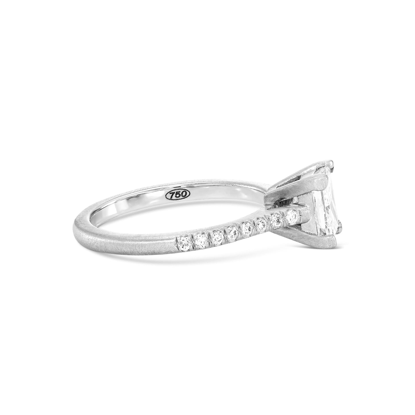 18K White Gold Engagement Ring With 1.56 TCW Natural Diamond