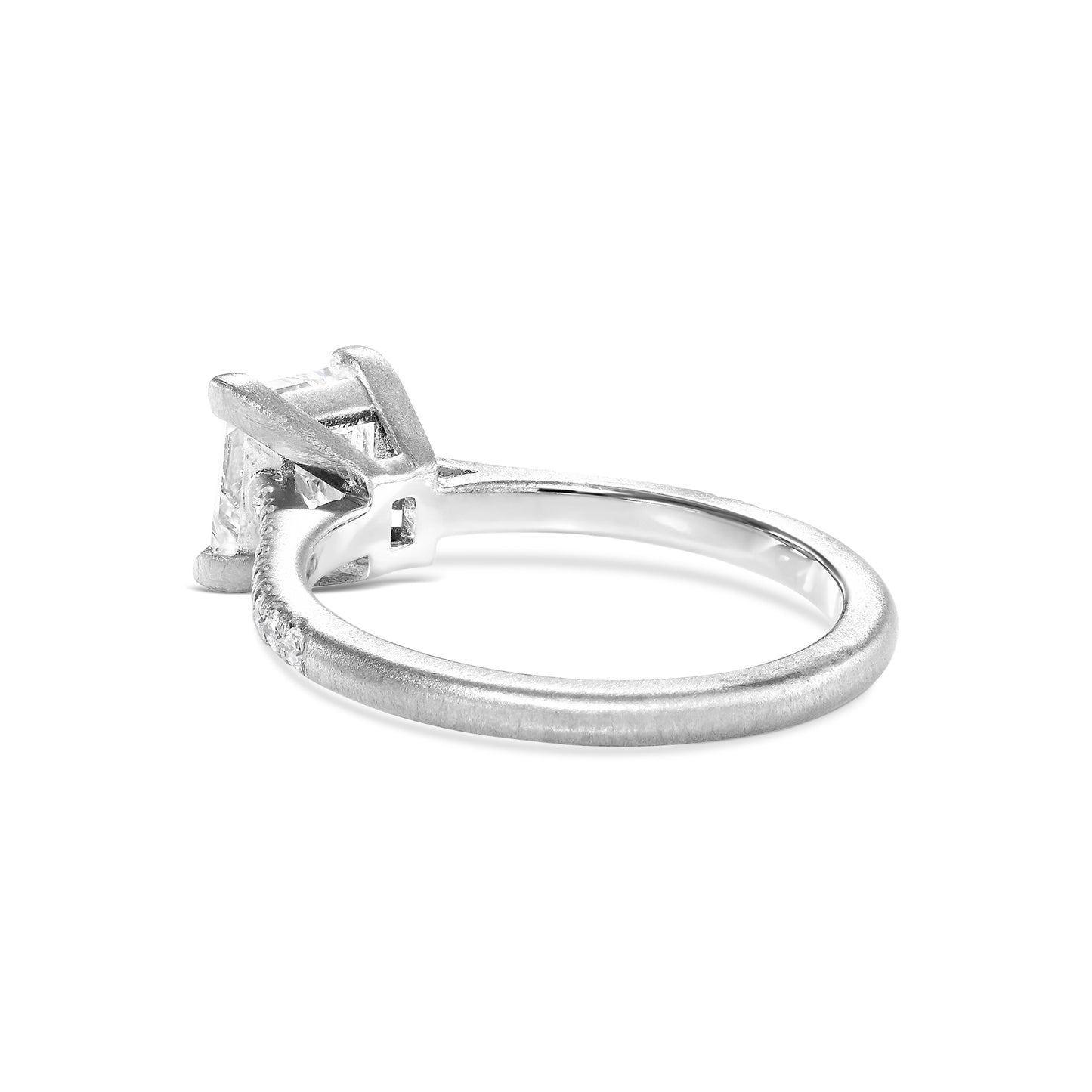 18K White Gold Engagement Ring With 1.56 TCW Natural Diamond