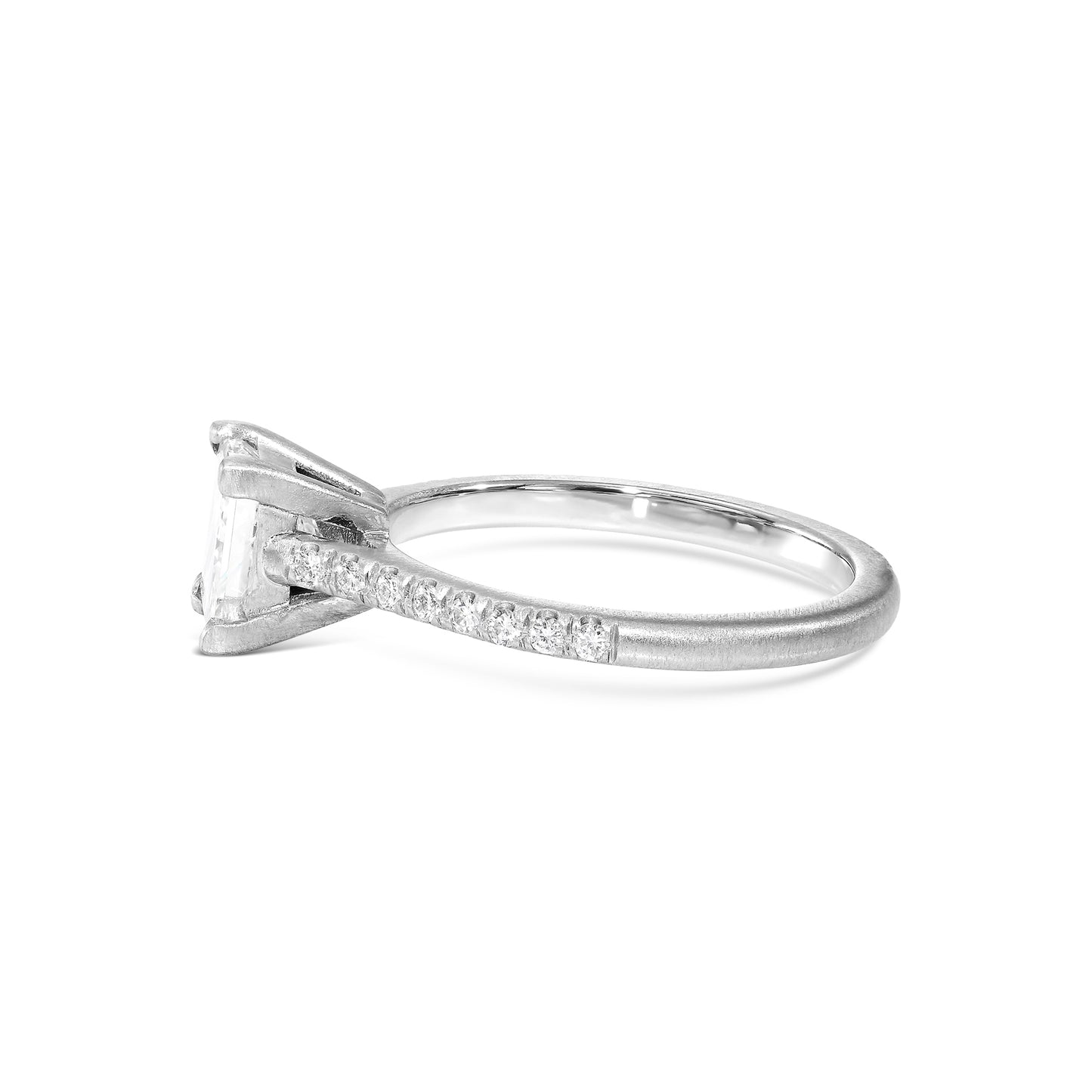 18K White Gold Engagement Ring With 1.56 TCW Natural Diamond