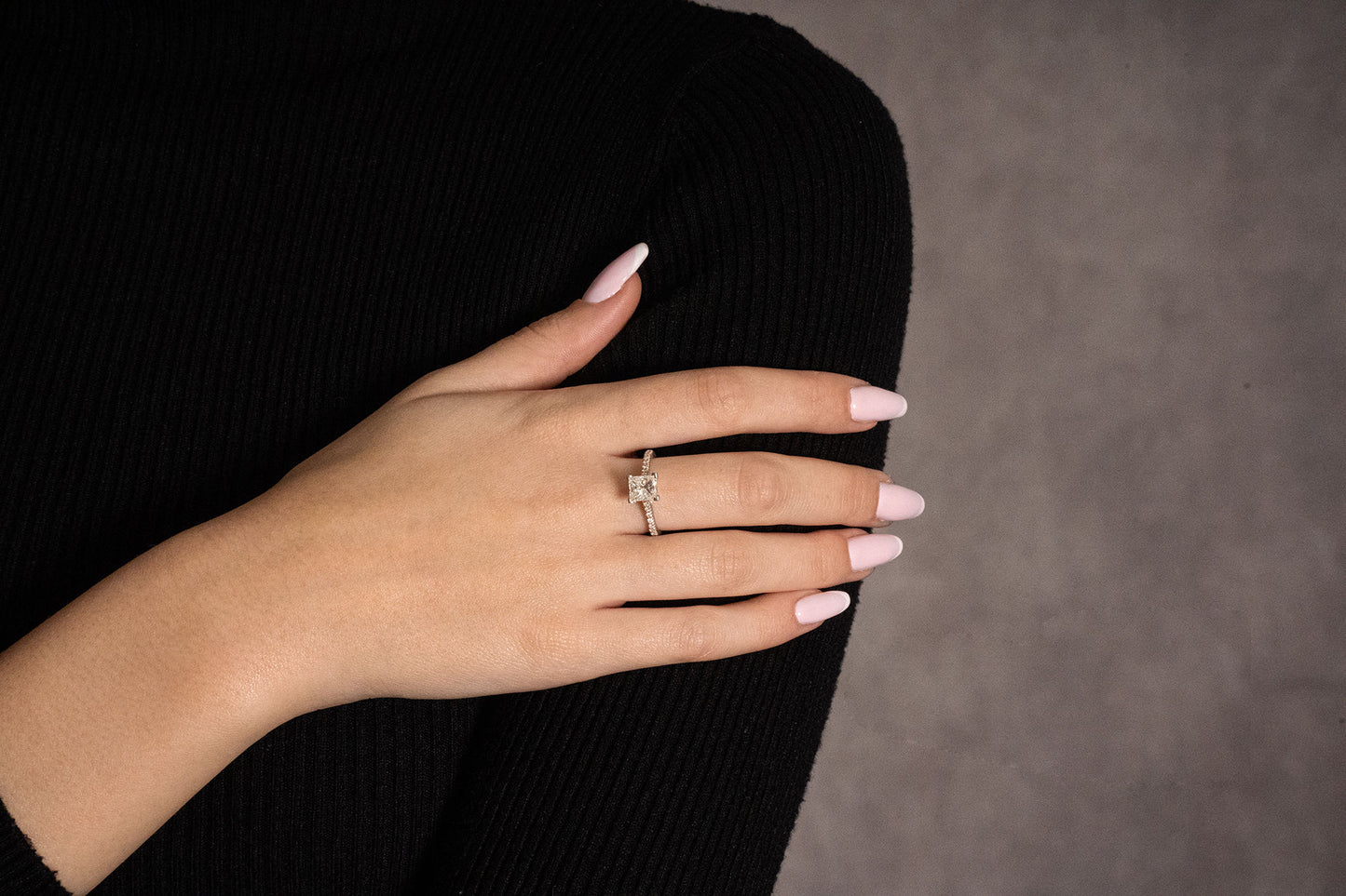 18K White Gold Engagement Ring With 1.56 TCW Natural Diamond