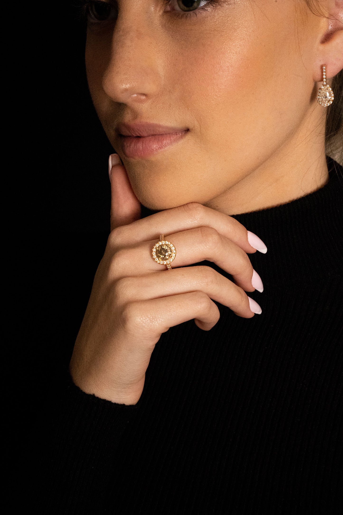18K Rose Gold Statement Ring With 2.54 TCW - Natural Fancy Colored Diamond Main Stone