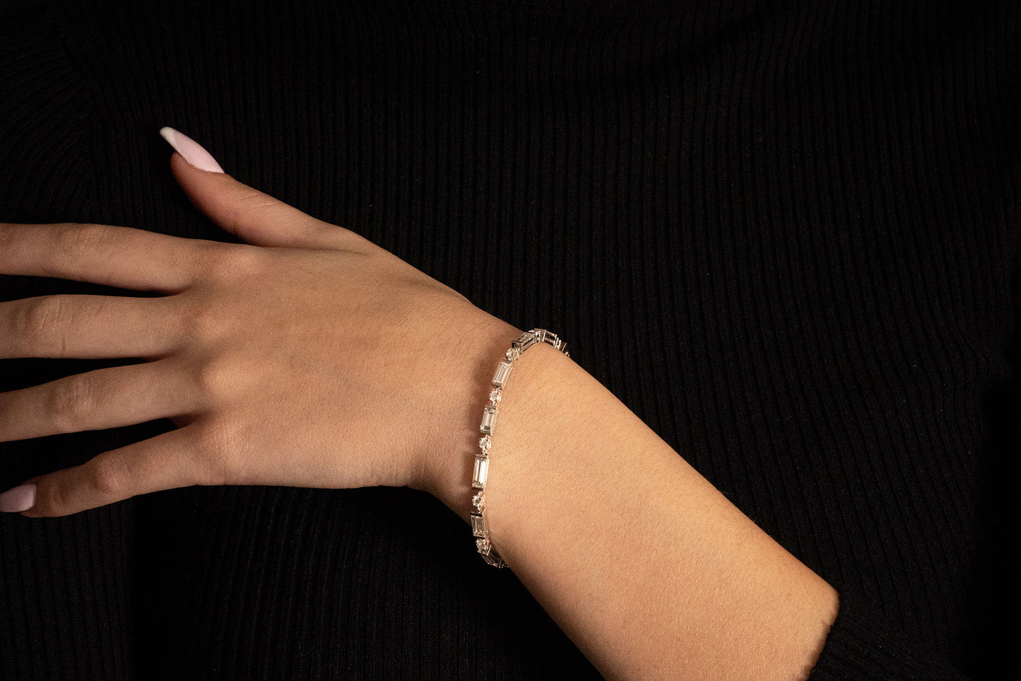 18K White Gold Tennis Bracelet With 6.26 TCW Natural Diamond