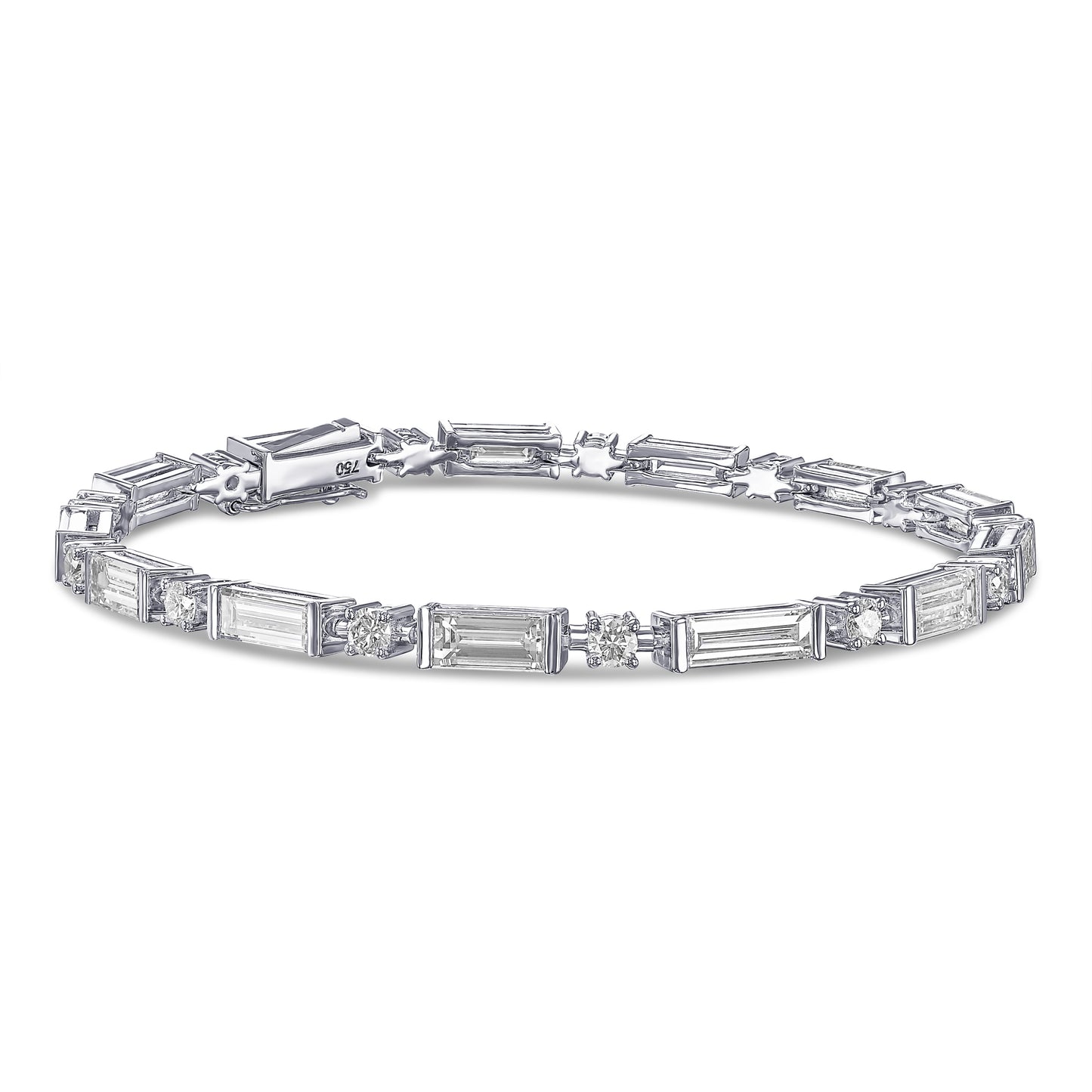 18K White Gold Tennis Bracelet With 6.26 TCW Natural Diamond