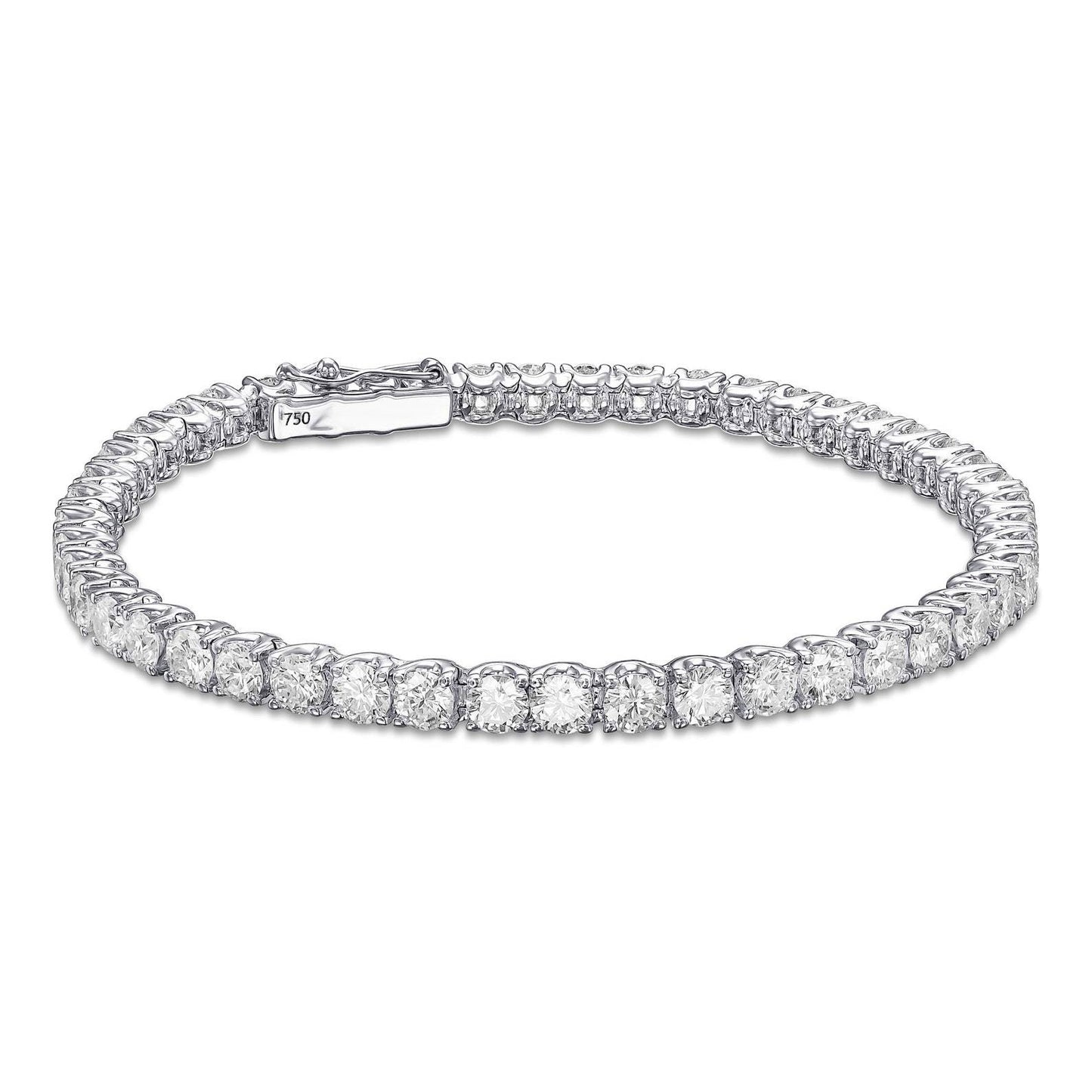 18K White Gold Tennis Bracelet With 6.89 TCW Natural Diamond