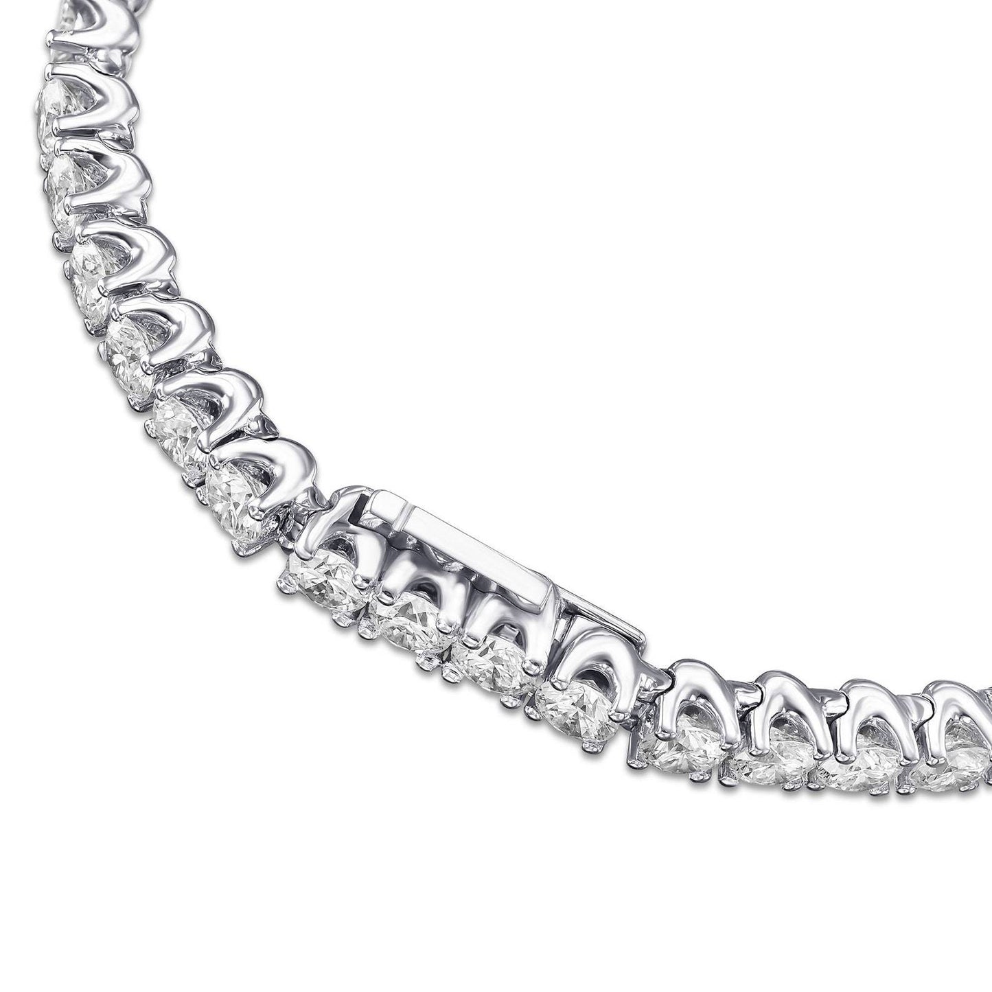 18K White Gold Tennis Bracelet With 6.89 TCW Natural Diamond