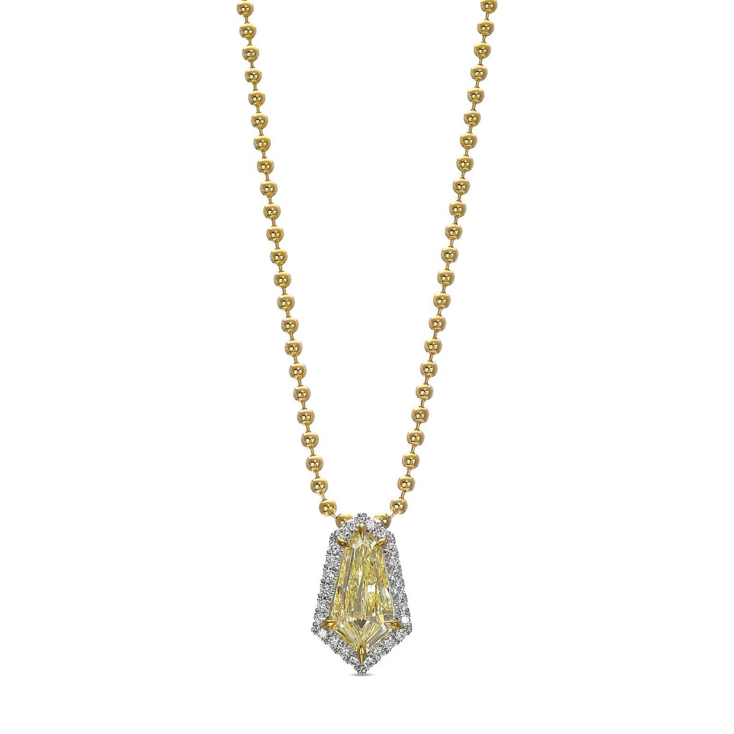 18K White Gold Pendant necklace With 0.94 TCW - Natural Fancy Colored Diamond Main Stone