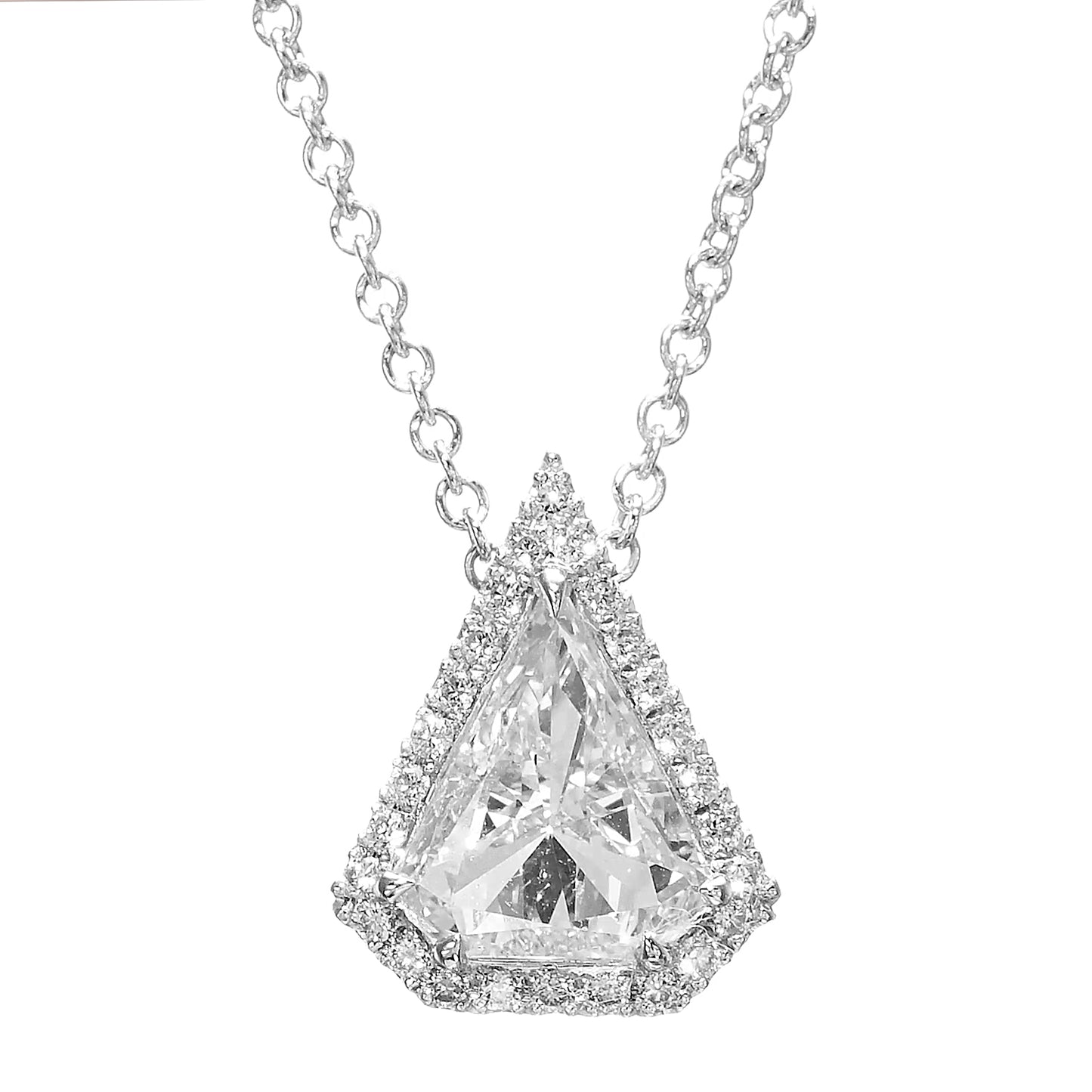 18K White Gold Pendant Necklace With 1.01 TCW Natural Diamond
