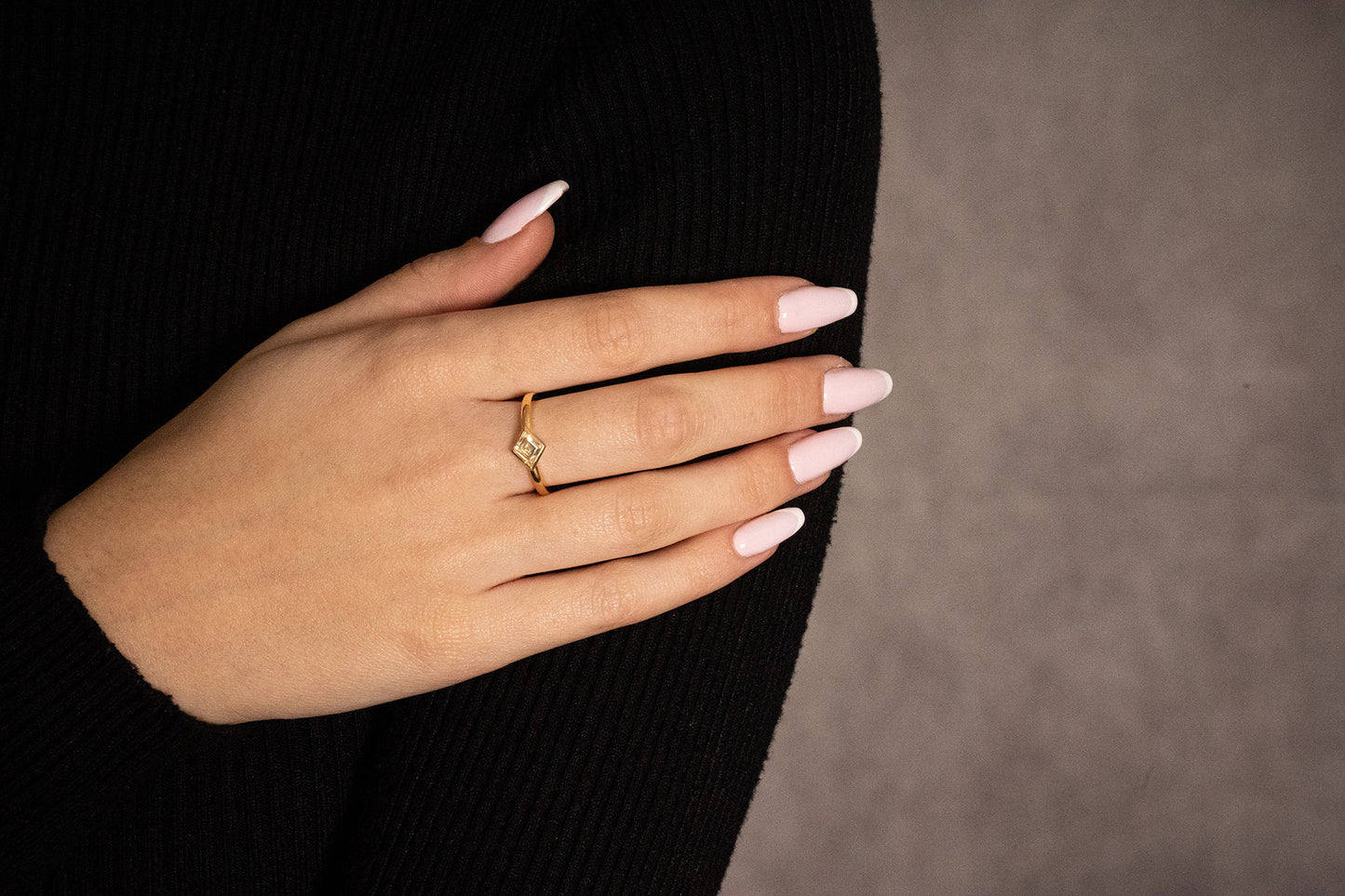18K Yellow Gold Statement Ring With 0.51 TCW - Natural Fancy Colored Diamond Main Stone