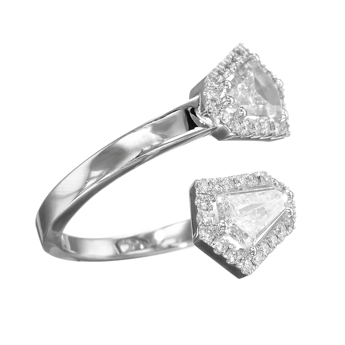 18K White Gold Wrap Around Ring With 1.35 TCW Natural Diamond