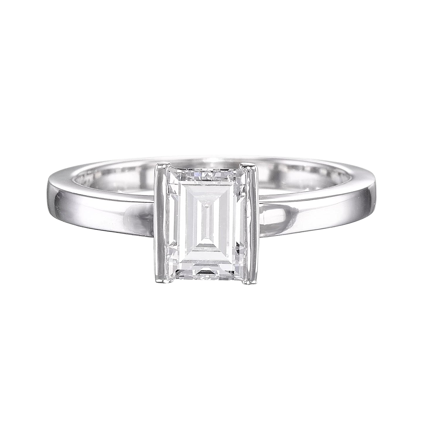 18K White Gold Solitaire Ring With 0.95 TCW Natural Diamond