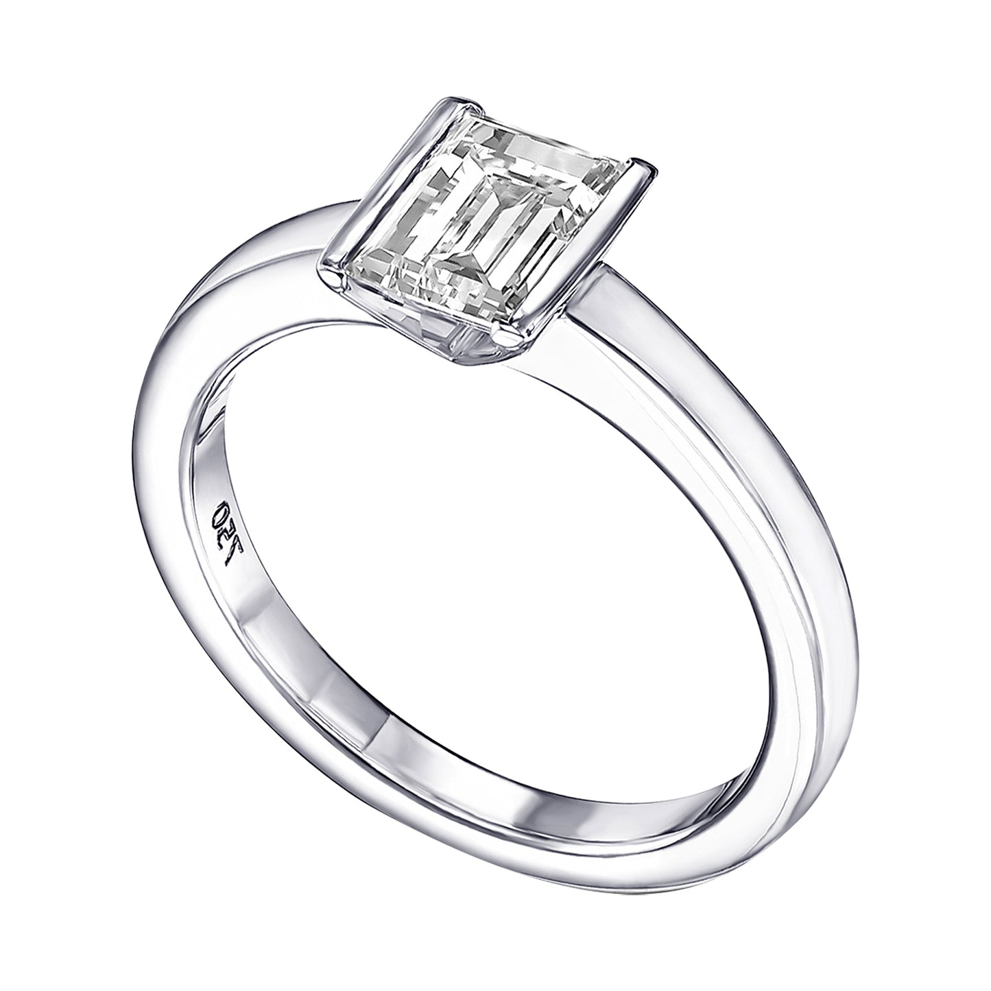 18K White Gold Solitaire Ring With 0.95 TCW Natural Diamond