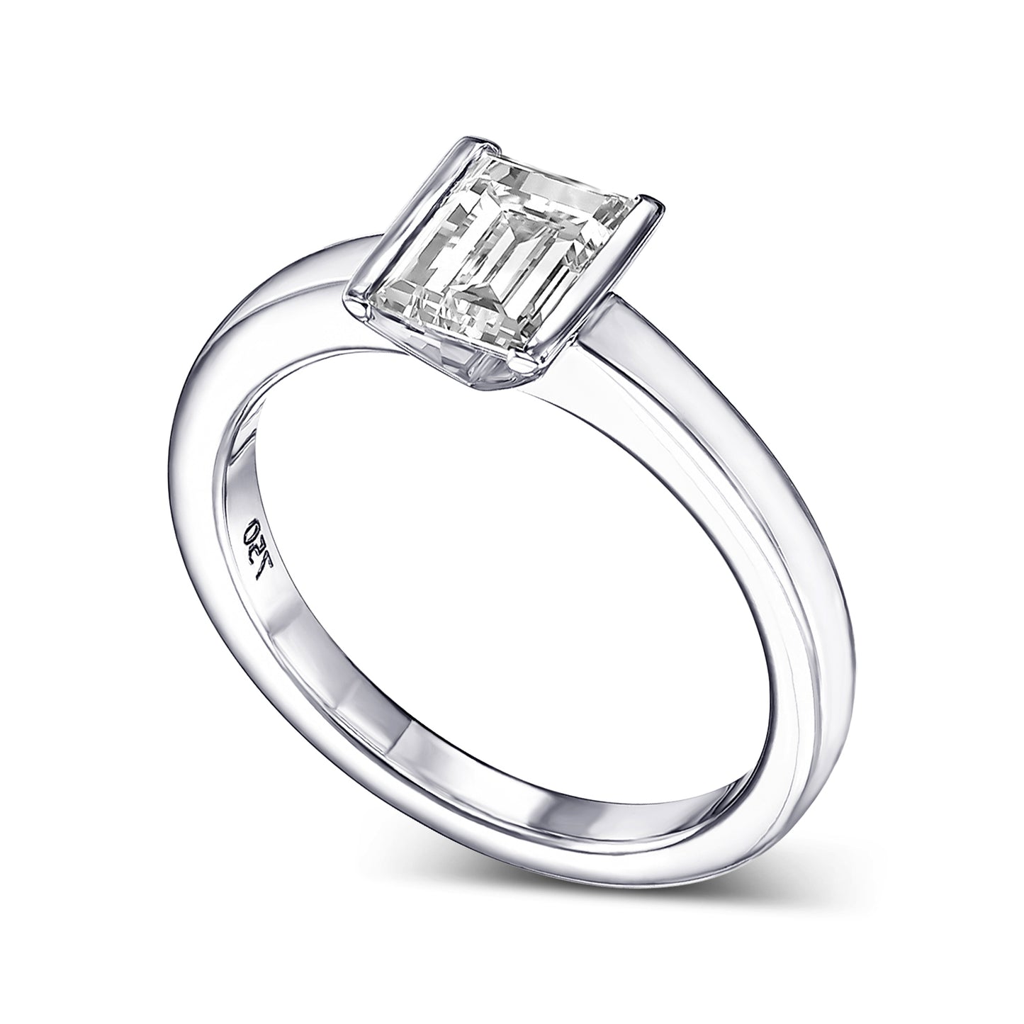18K White Gold Solitaire Ring With 0.95 TCW Natural Diamond