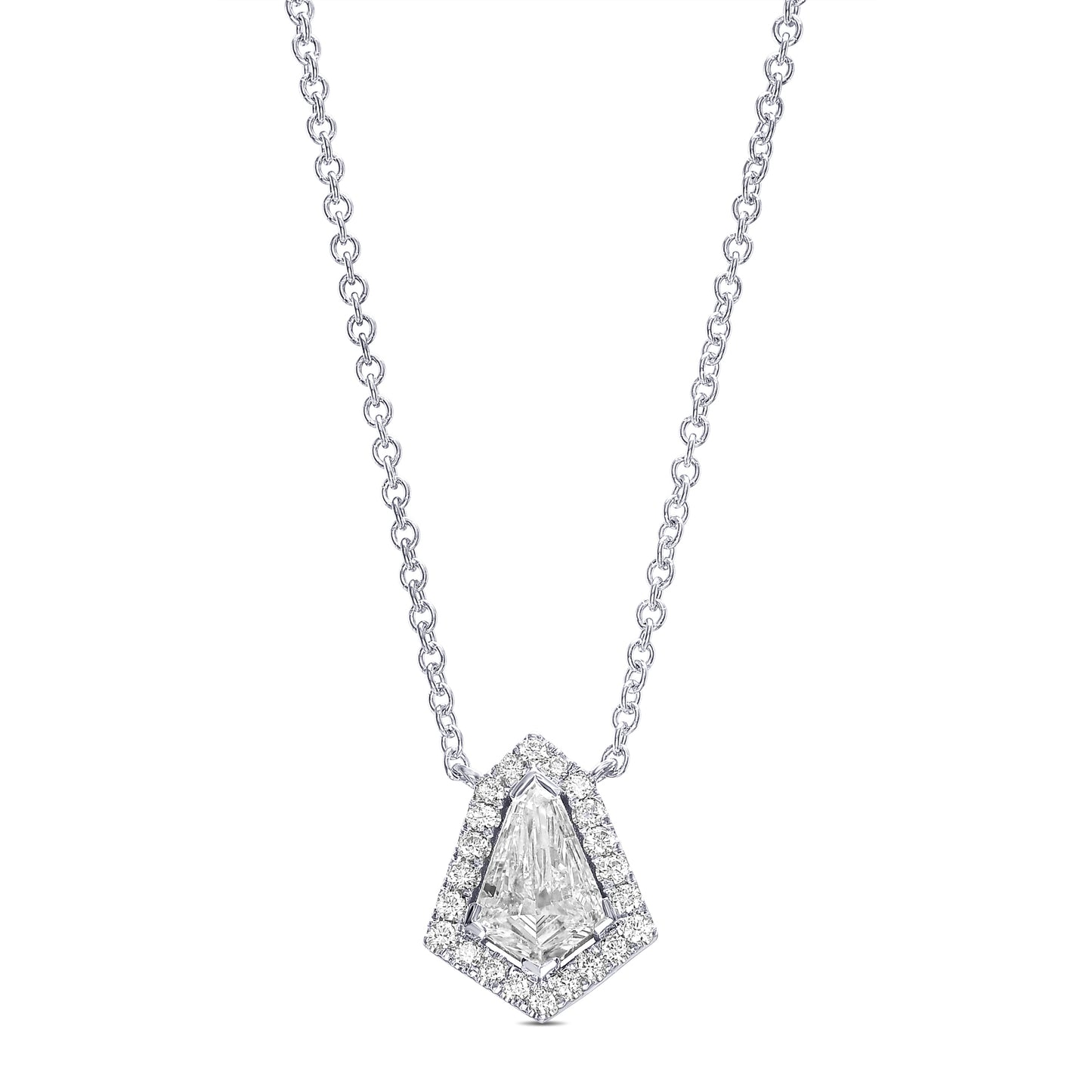 18K White Gold Pendant Necklace With 0.54 TCW Natural Diamond