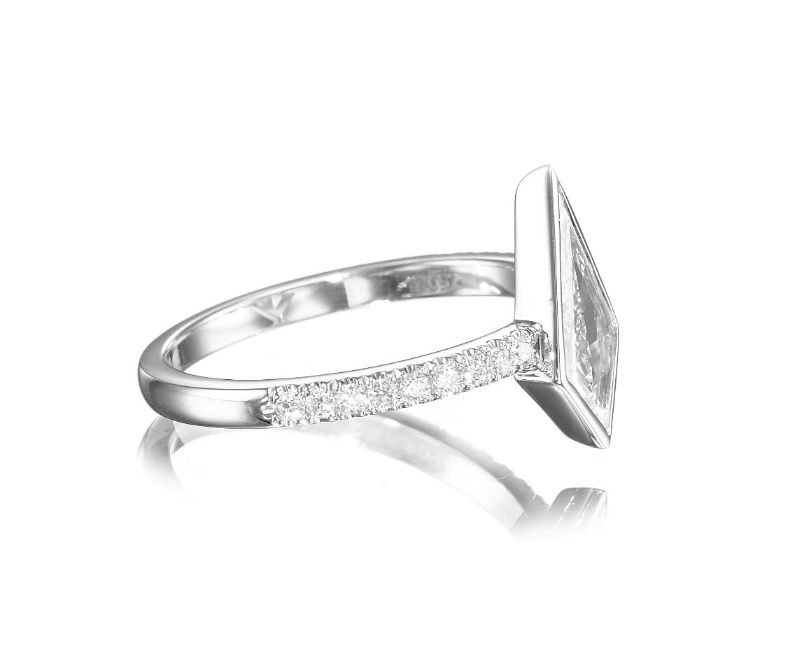 18K White Gold Statement Ring With 0.82 TCW Natural Diamond