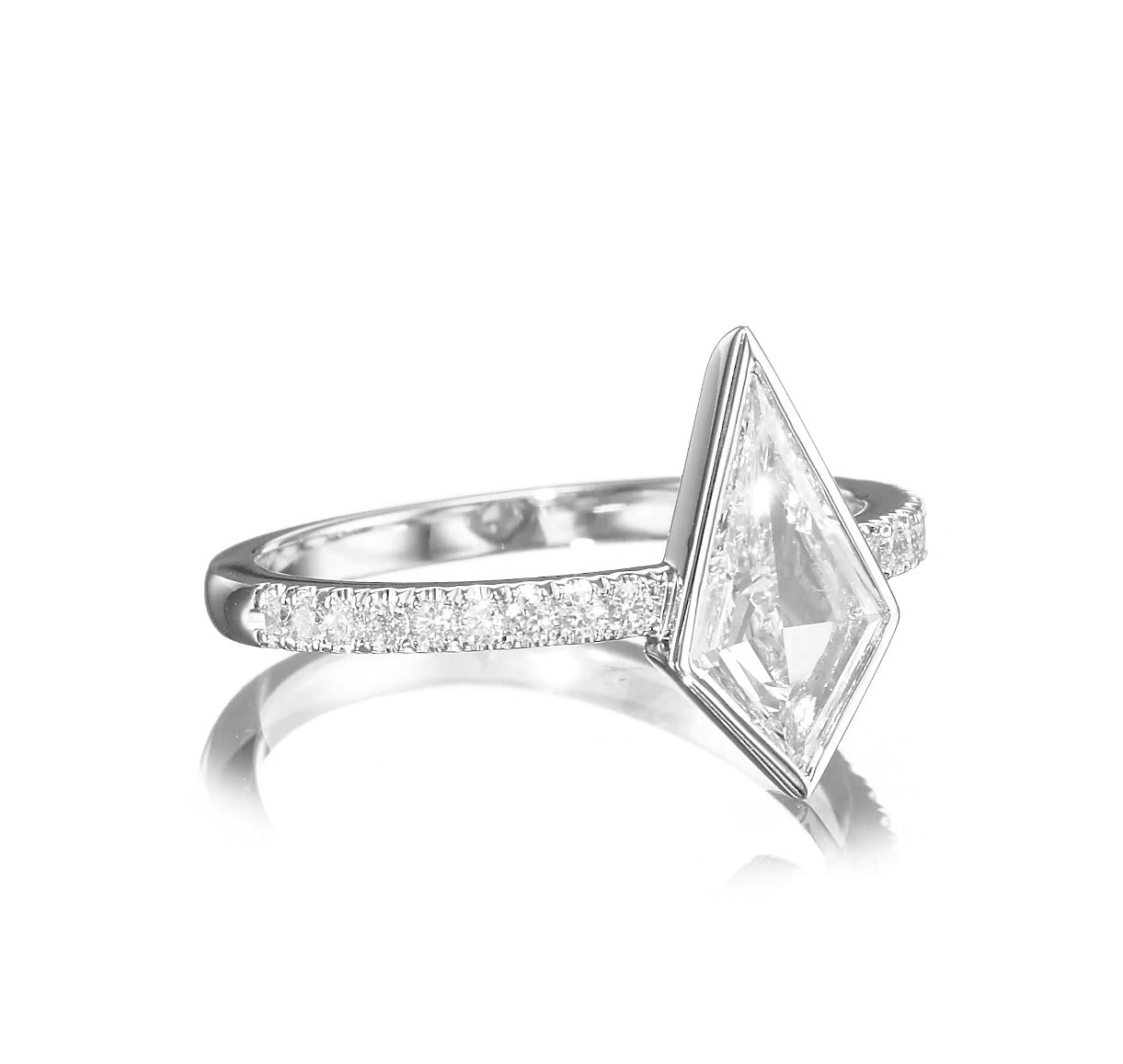 18K White Gold Statement Ring With 0.82 TCW Natural Diamond