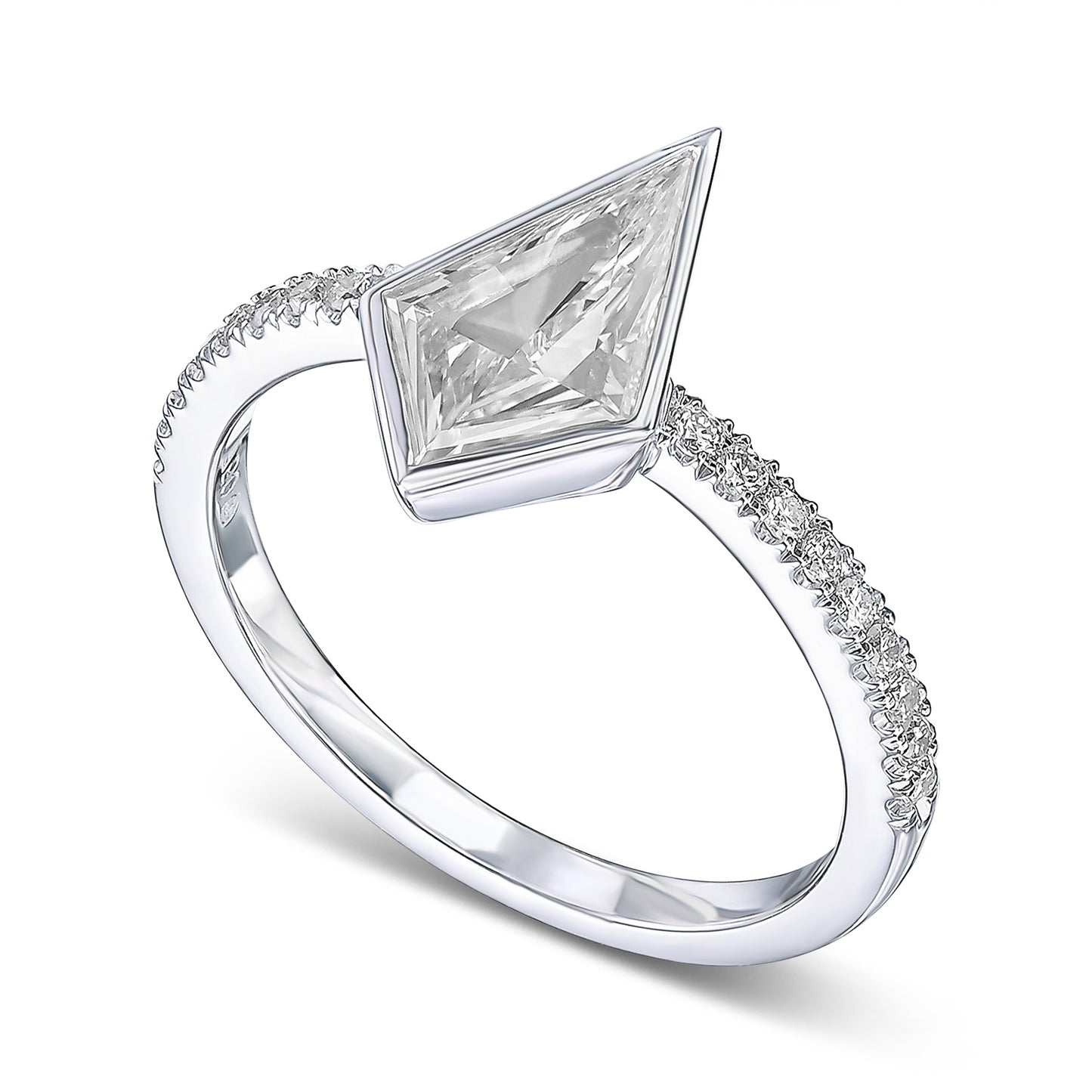 18K White Gold Statement Ring With 0.82 TCW Natural Diamond