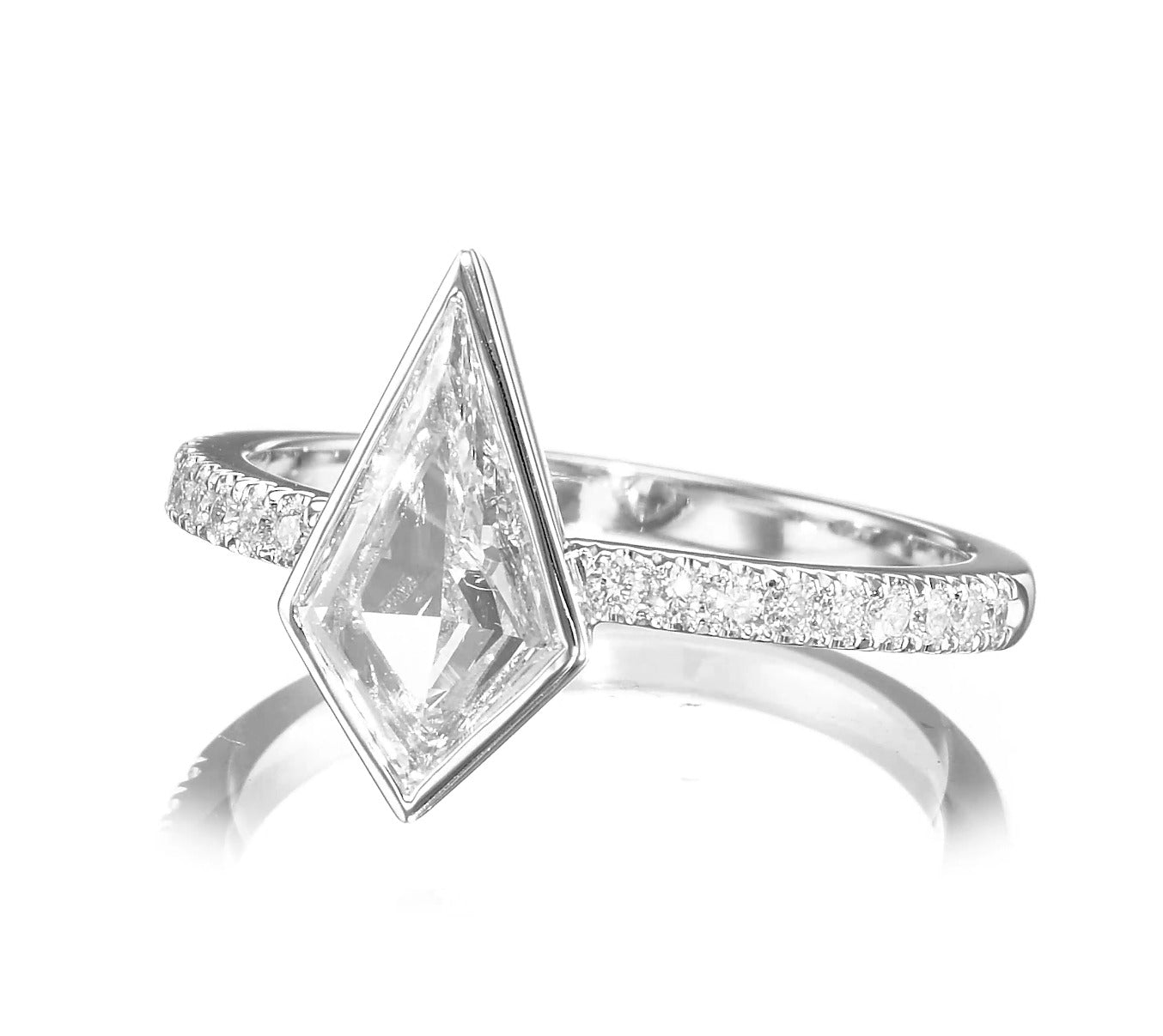 18K White Gold Statement Ring With 0.82 TCW Natural Diamond