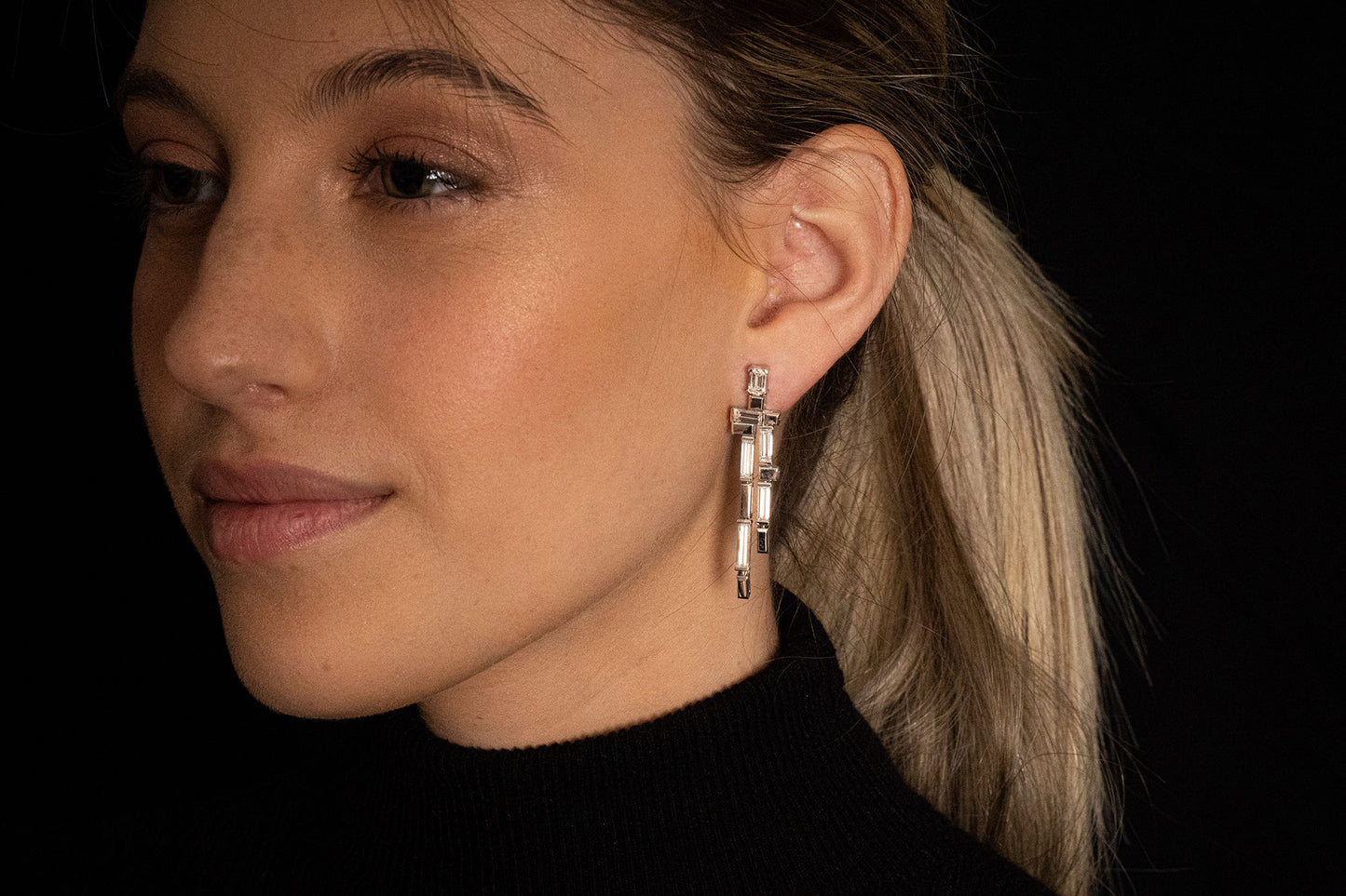 18K White Gold Drop Earrings With 4.15 TCW Natural Diamond