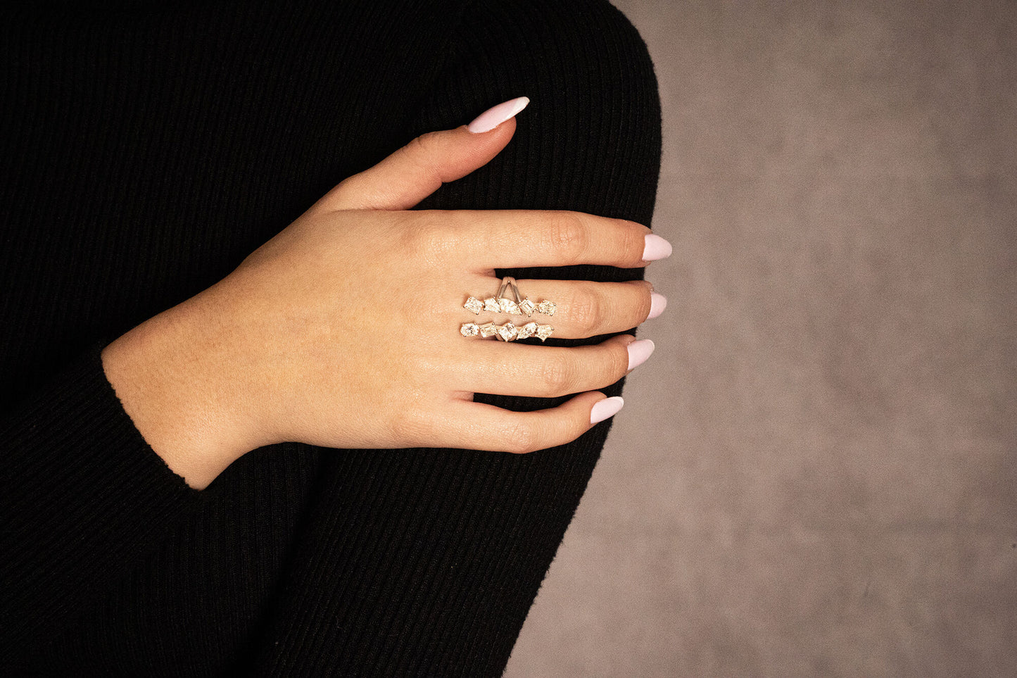 18K White Gold Statement Ring With 3.44 TCW Natural Diamond