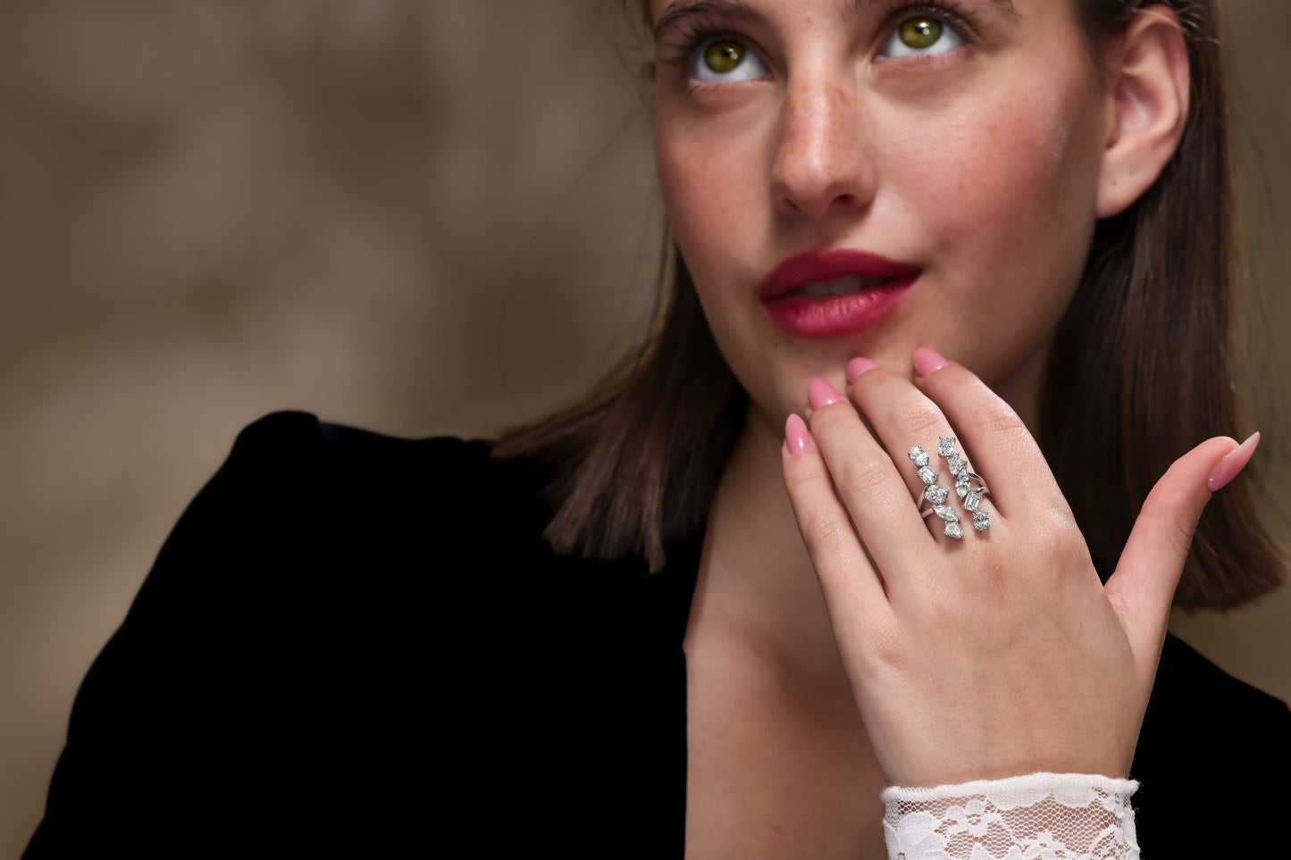 18K White Gold Statement Ring With 3.44 TCW Natural Diamond
