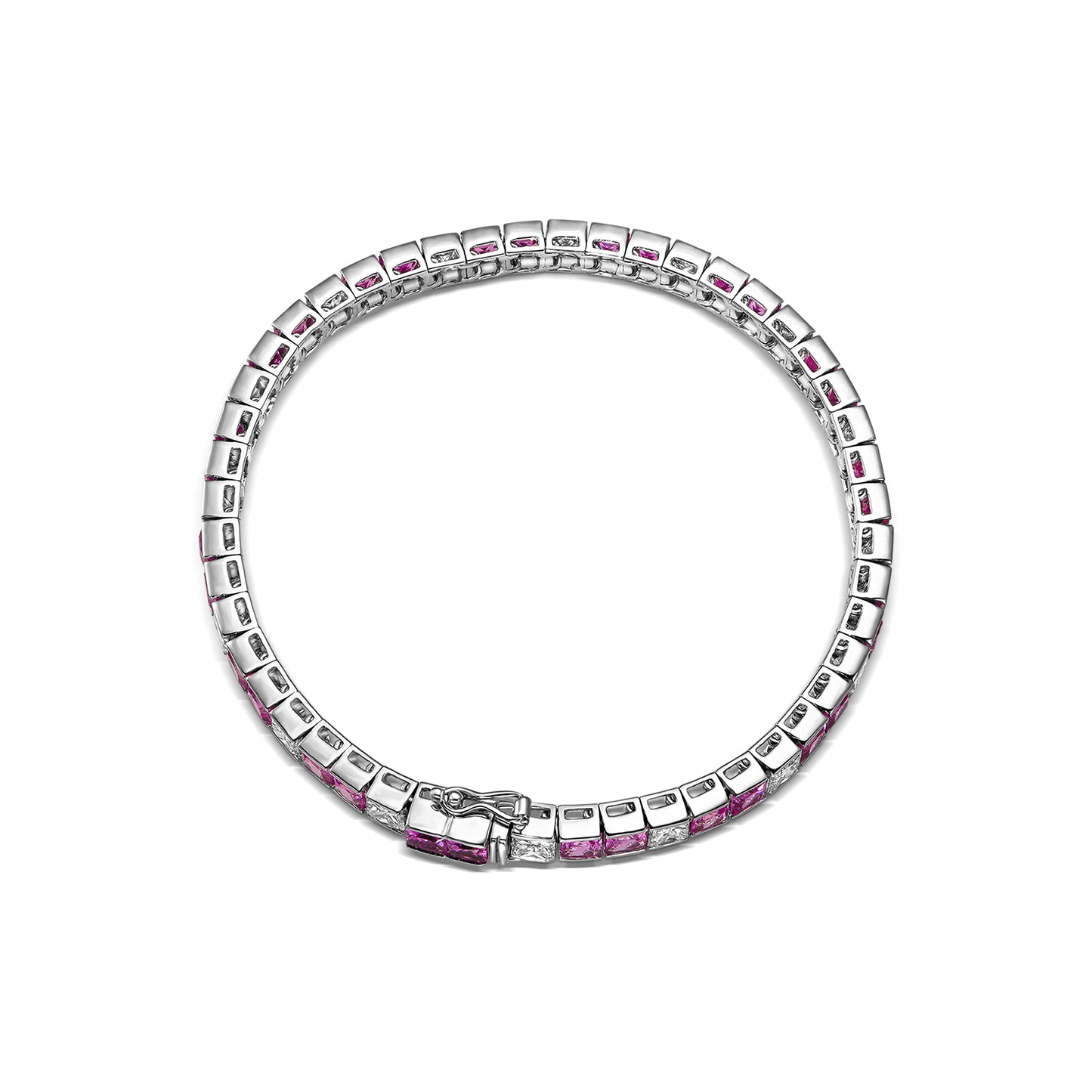 18K White Gold tennis Bracelet With 16.10 TCW Fancy Colored Diamonds