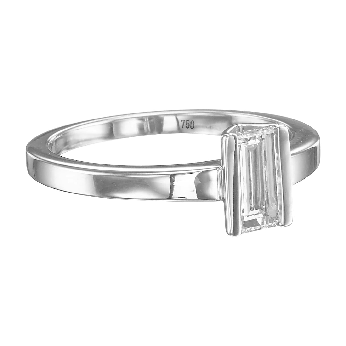 18K White Gold Solitatire Ring With 0.58 TCW Natural Diamond