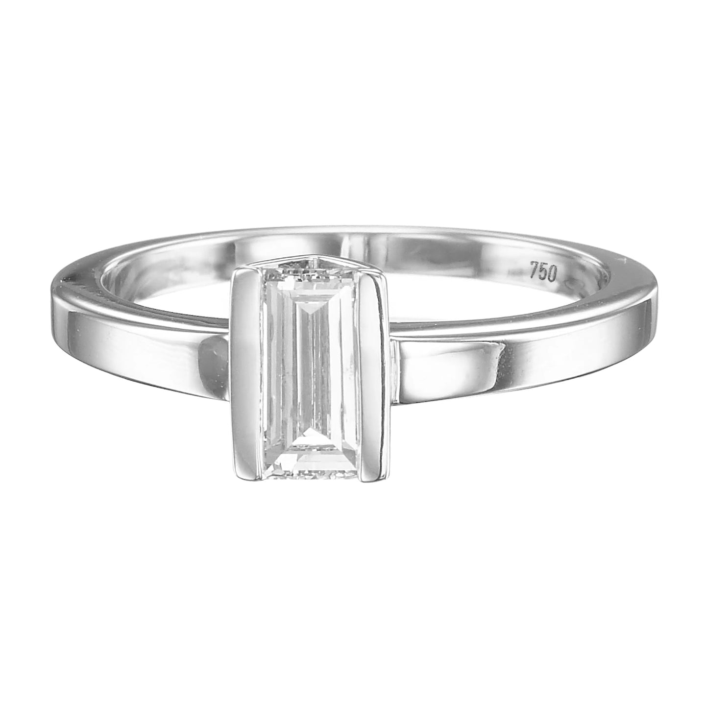18K White Gold Solitatire Ring With 0.58 TCW Natural Diamond