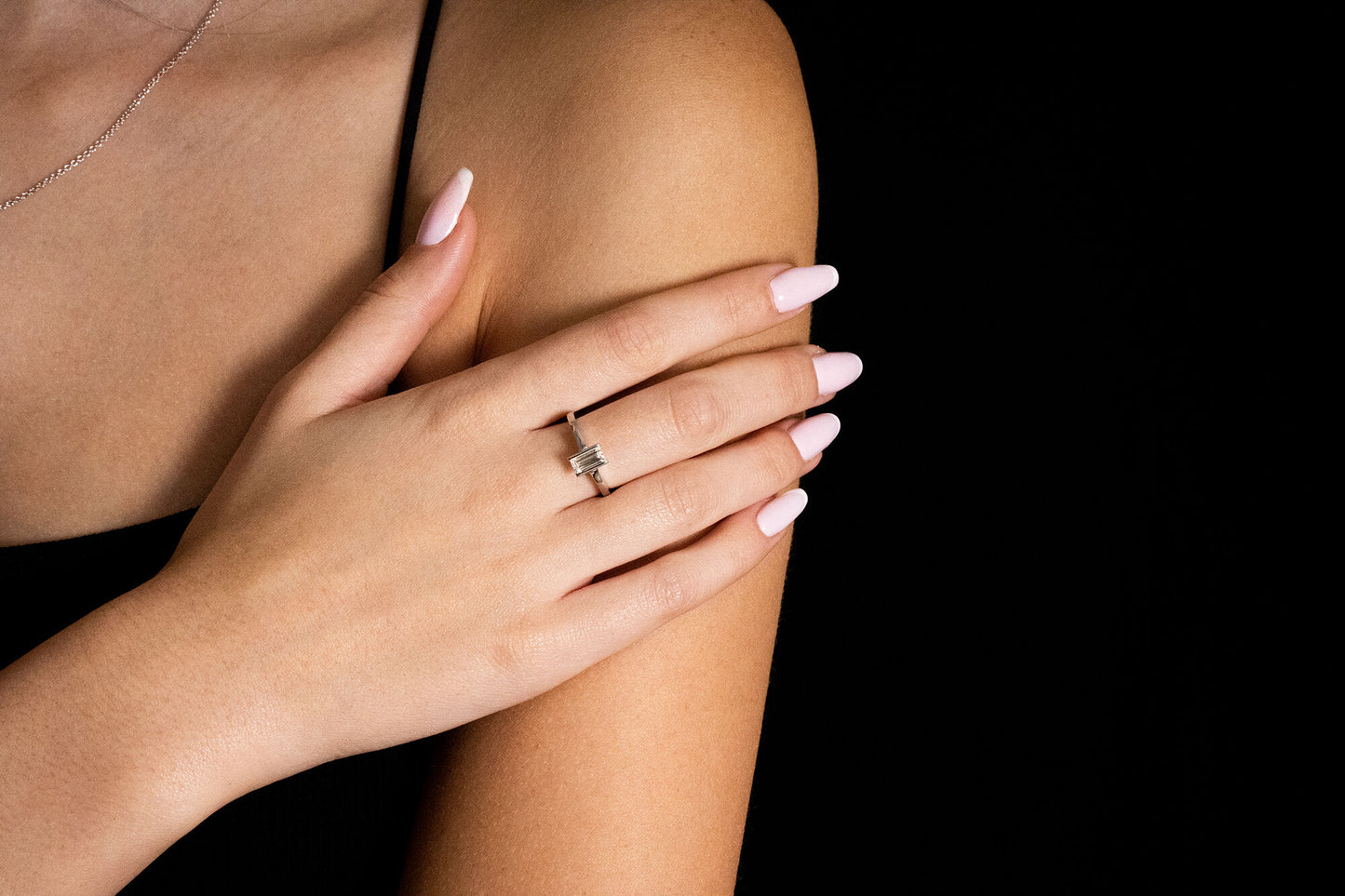 18K White Gold Solitatire Ring With 0.58 TCW Natural Diamond