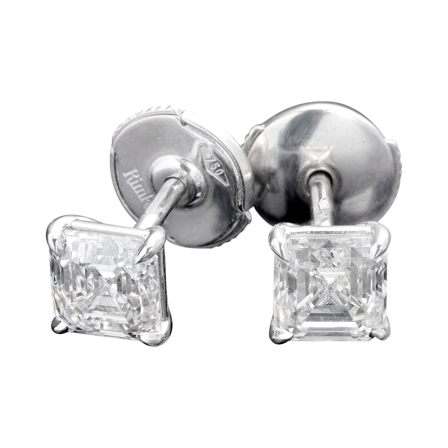 18K White Gold Stud Earrings With 1.85 TCW Natural Diamond