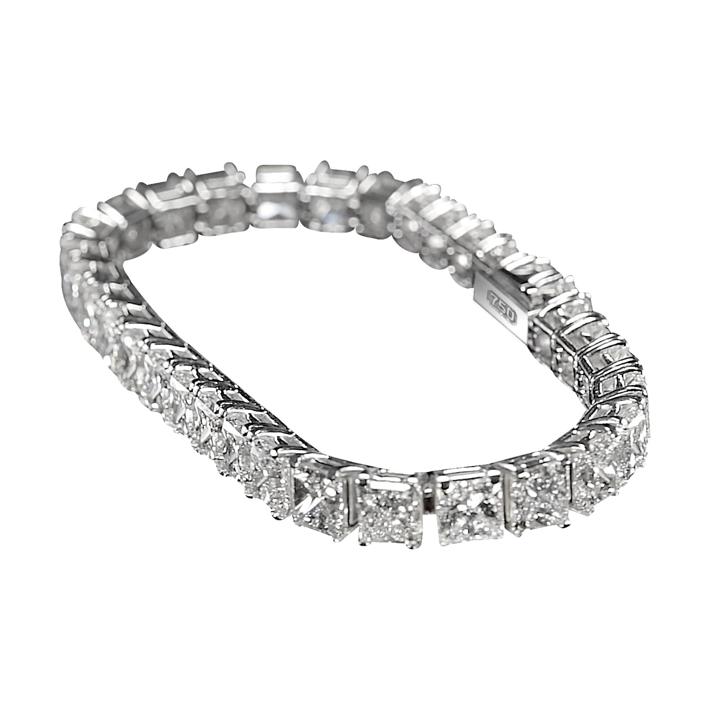 18K White Gold Tennis Bracelet With 29.70 TCW Natural Diamond