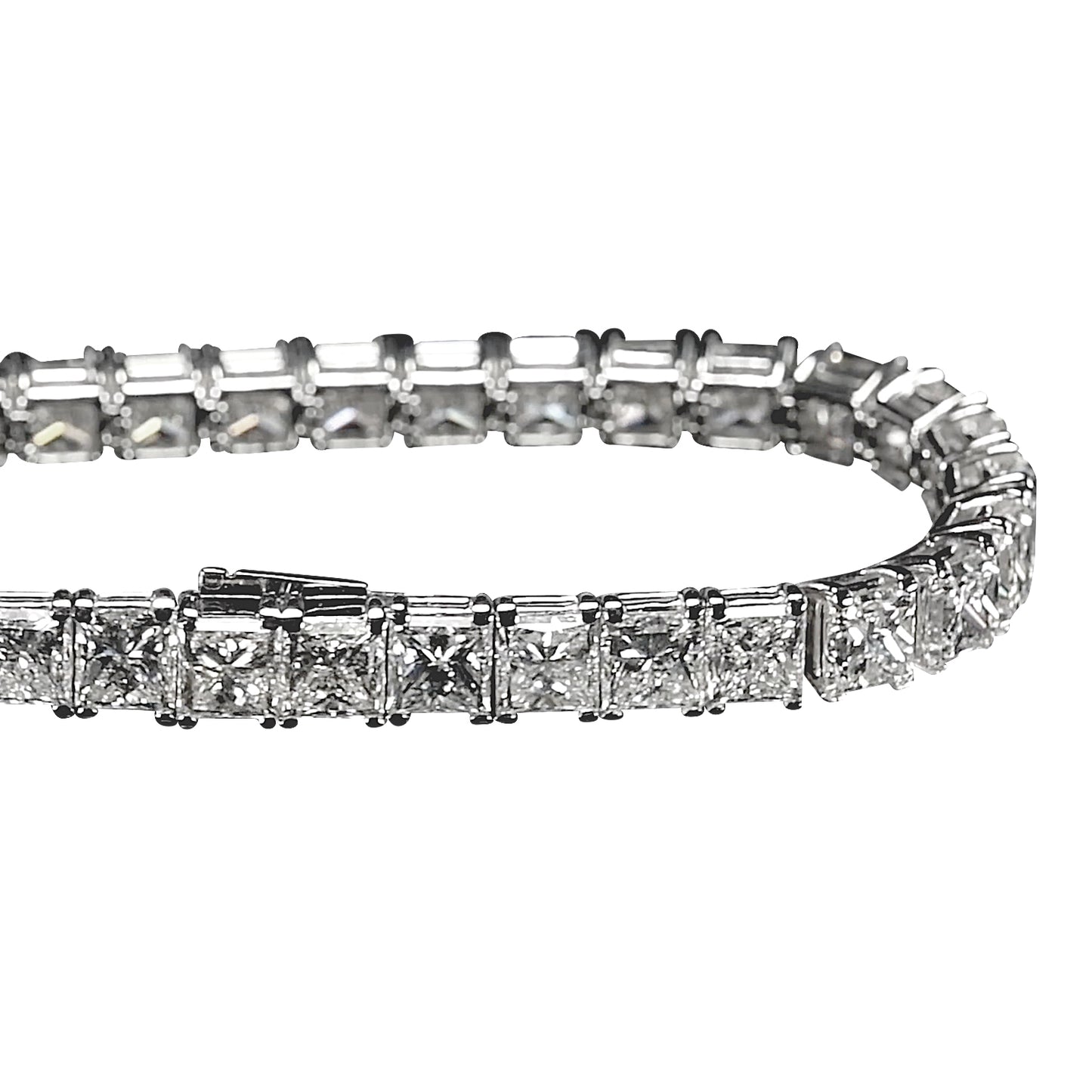 18K White Gold Tennis Bracelet With 29.70 TCW Natural Diamond