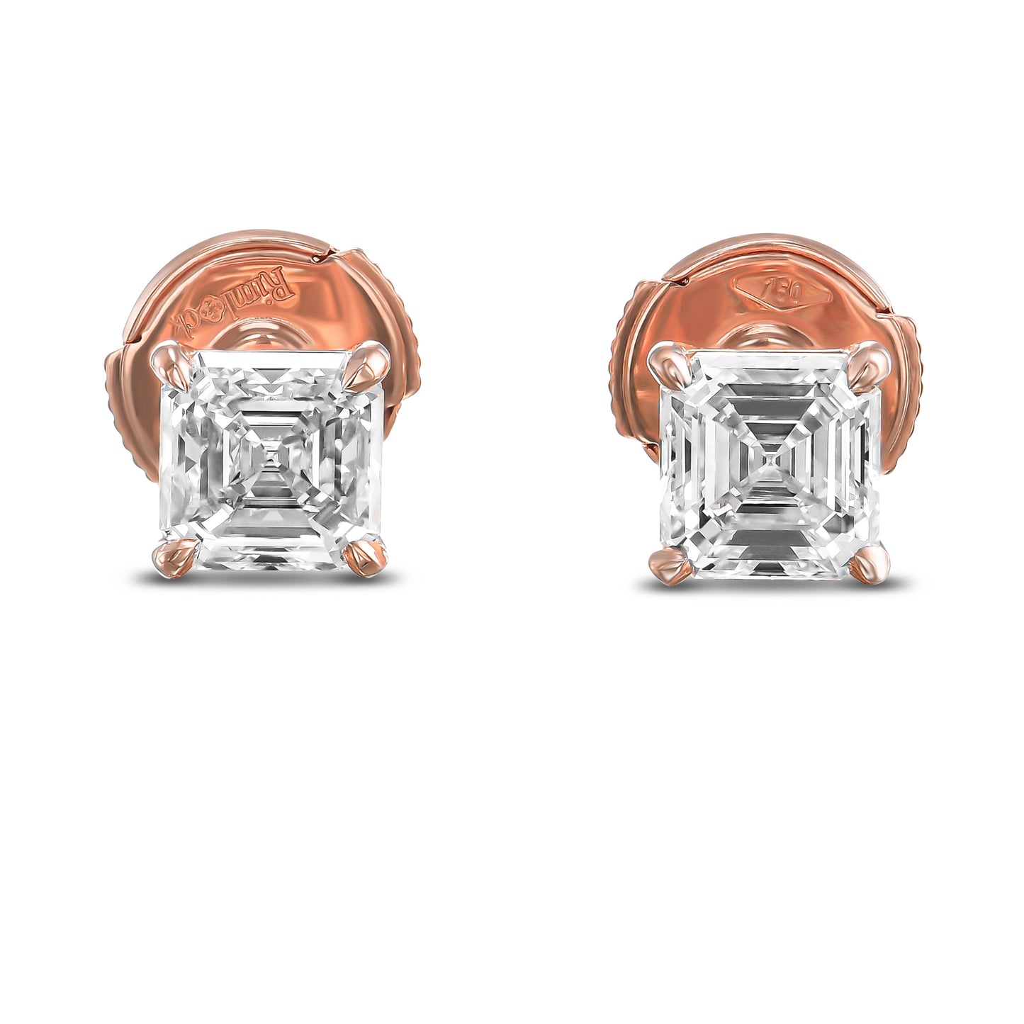 18K Rose Gold Stud Earrings With 1.84 TCW Natural Diamond