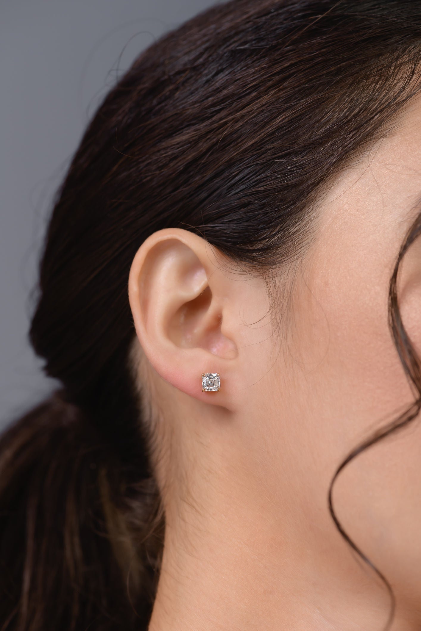 18K Rose Gold Stud Earrings With 1.84 TCW Natural Diamond