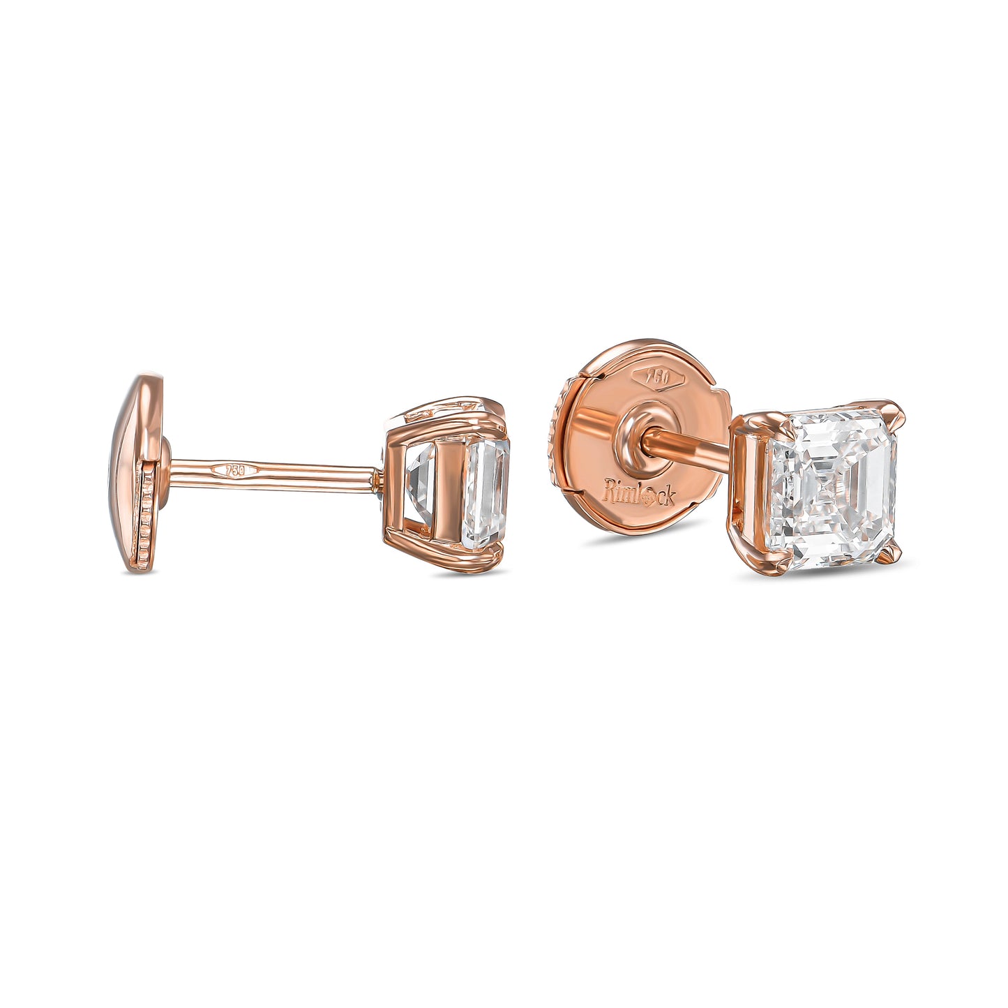 18K Rose Gold Stud Earrings With 1.84 TCW Natural Diamond