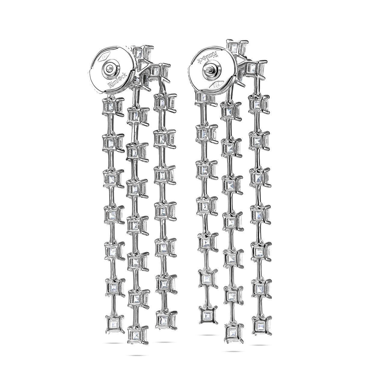 18K White Gold Drop Earrings With 3.56 TCW Natural Diamond