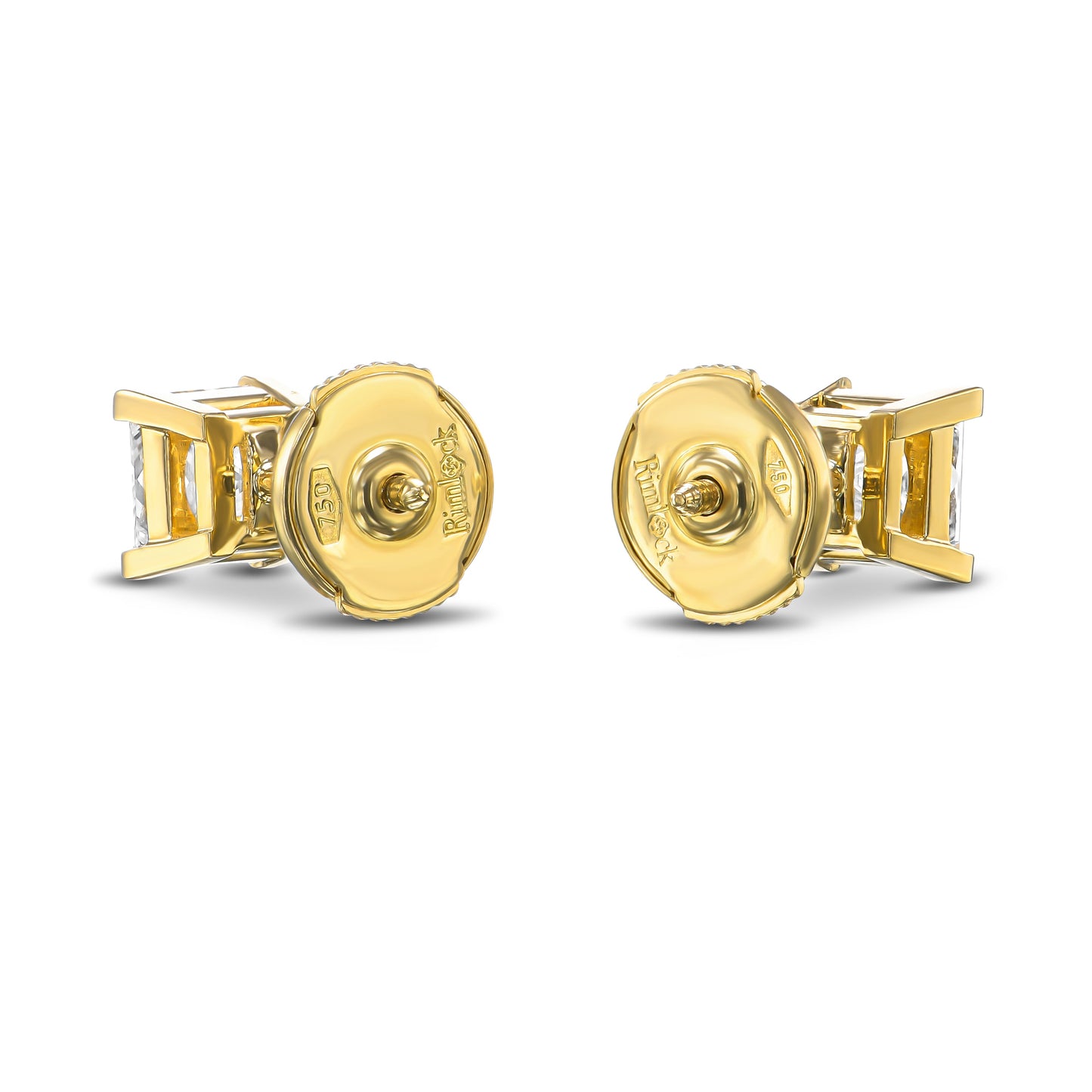 18K Yellow Gold Stud Earrings With 1.80 TCW Natural Diamond